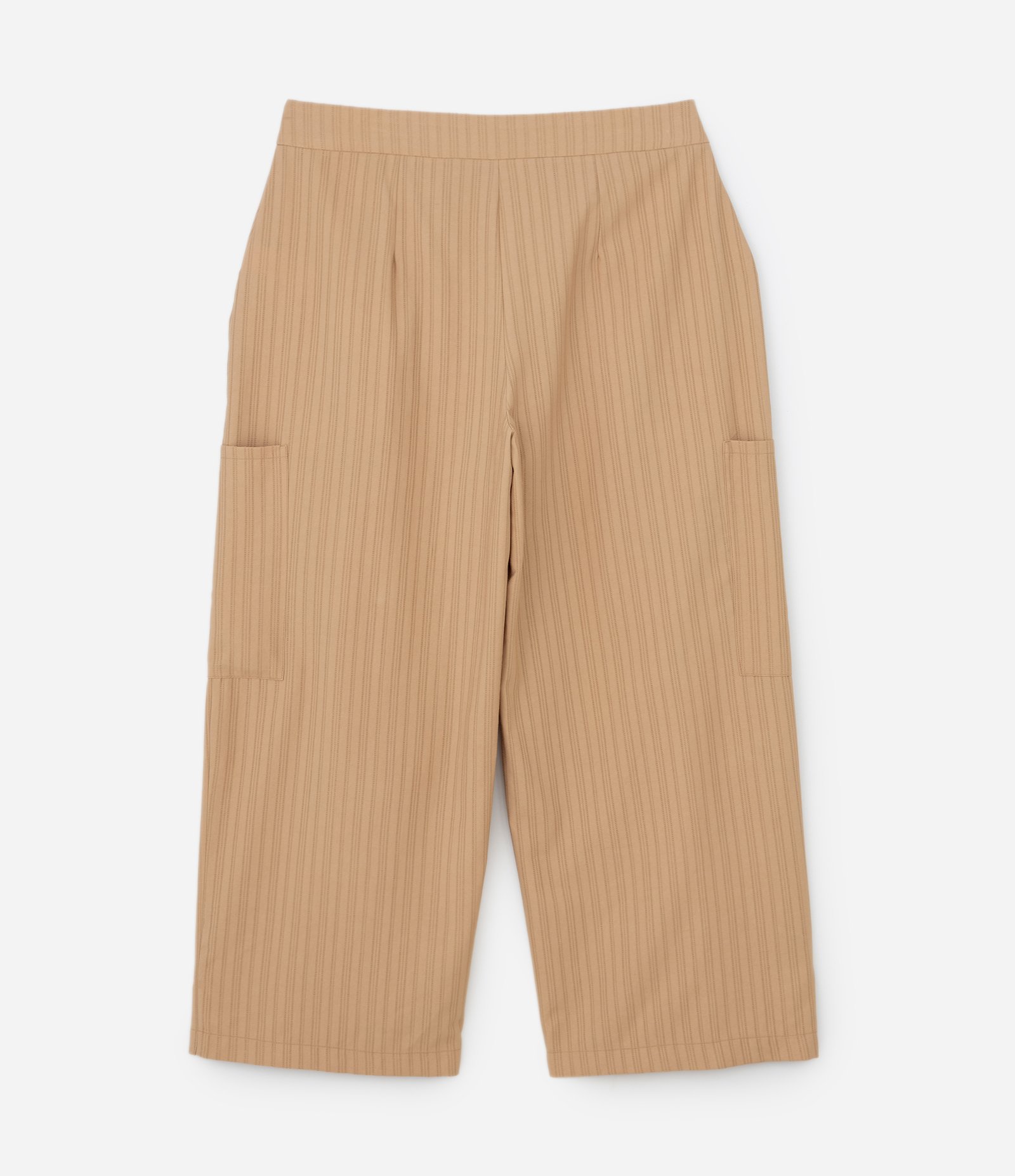 Calça Wide Leg Alfaiataria com Amarração Curve & Plus Size Bege Caramelo 6