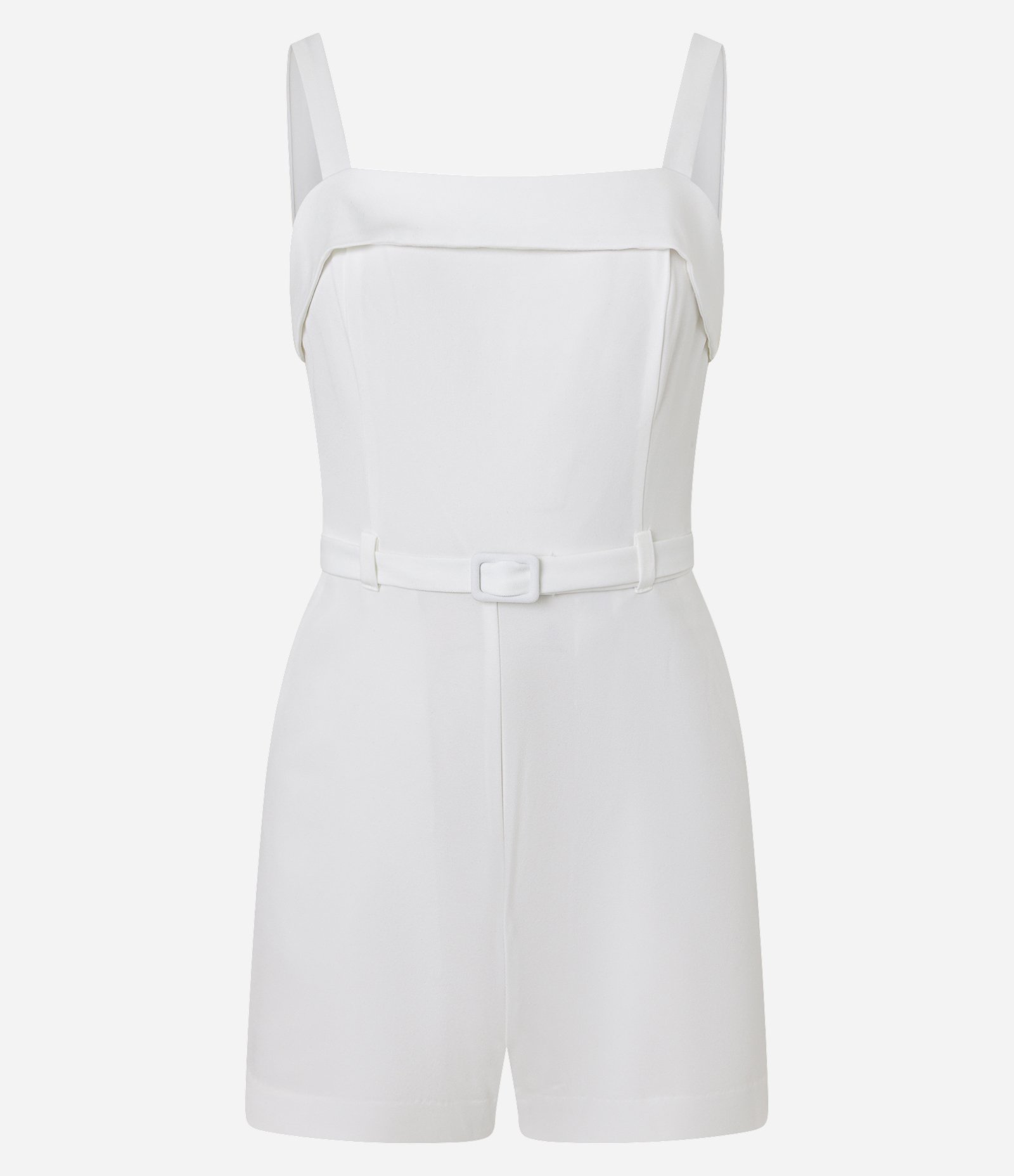 Macaquinho Alfaiatado com Cinto de Tecido Branco 5