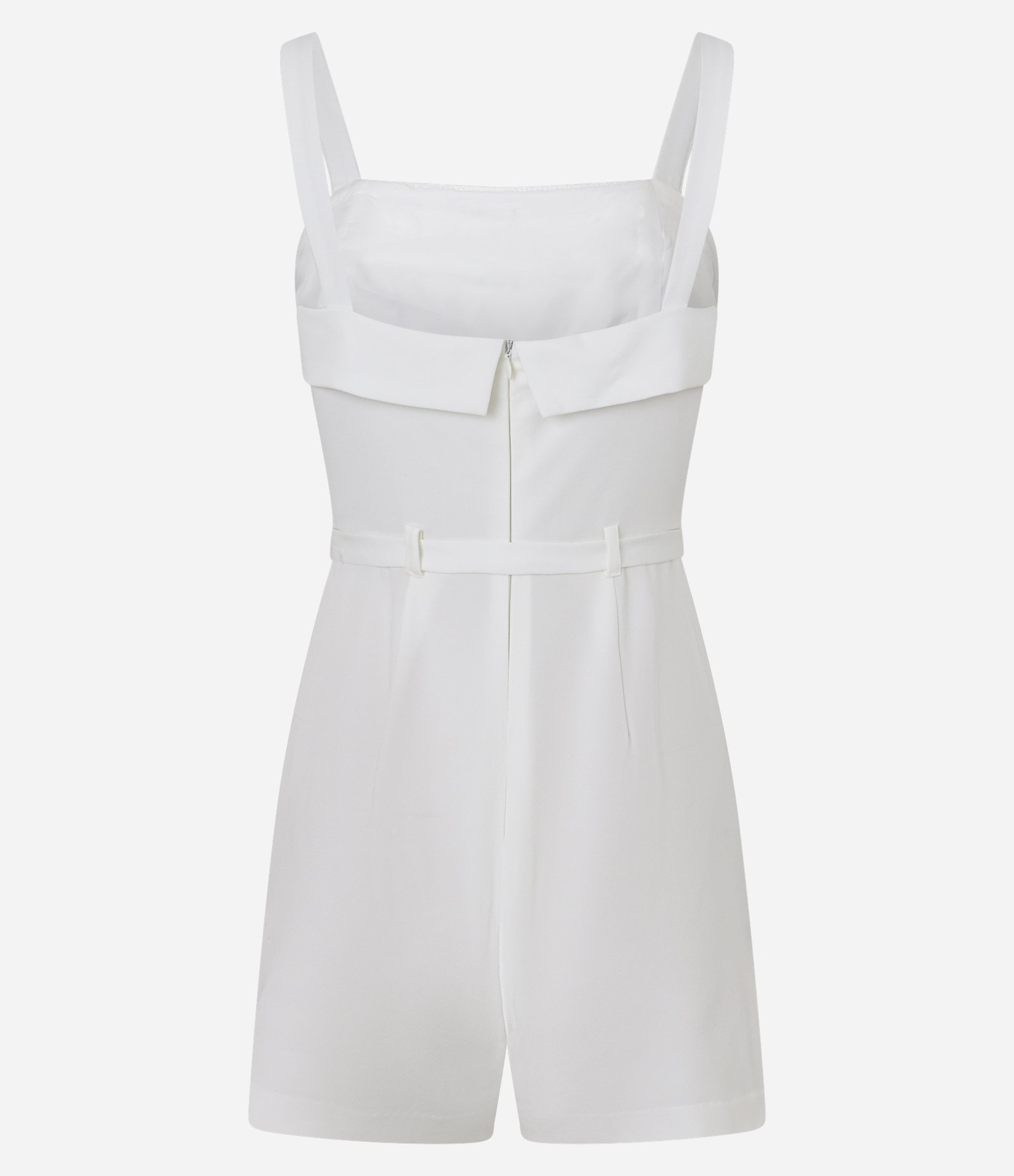 Macaquinho Alfaiatado com Cinto de Tecido Branco 6