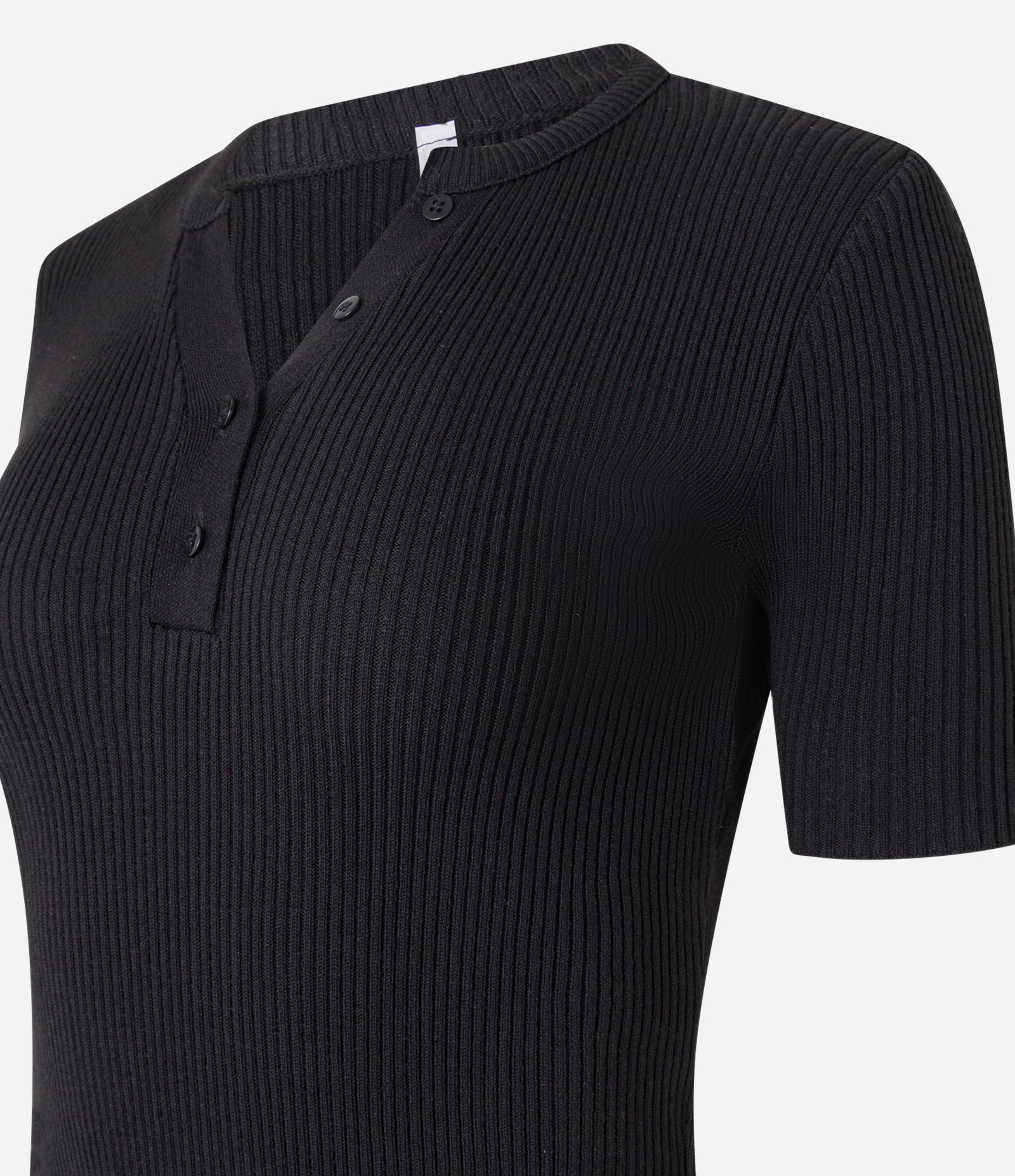 Blusa em Tricô com Botões no Decote Preto 5