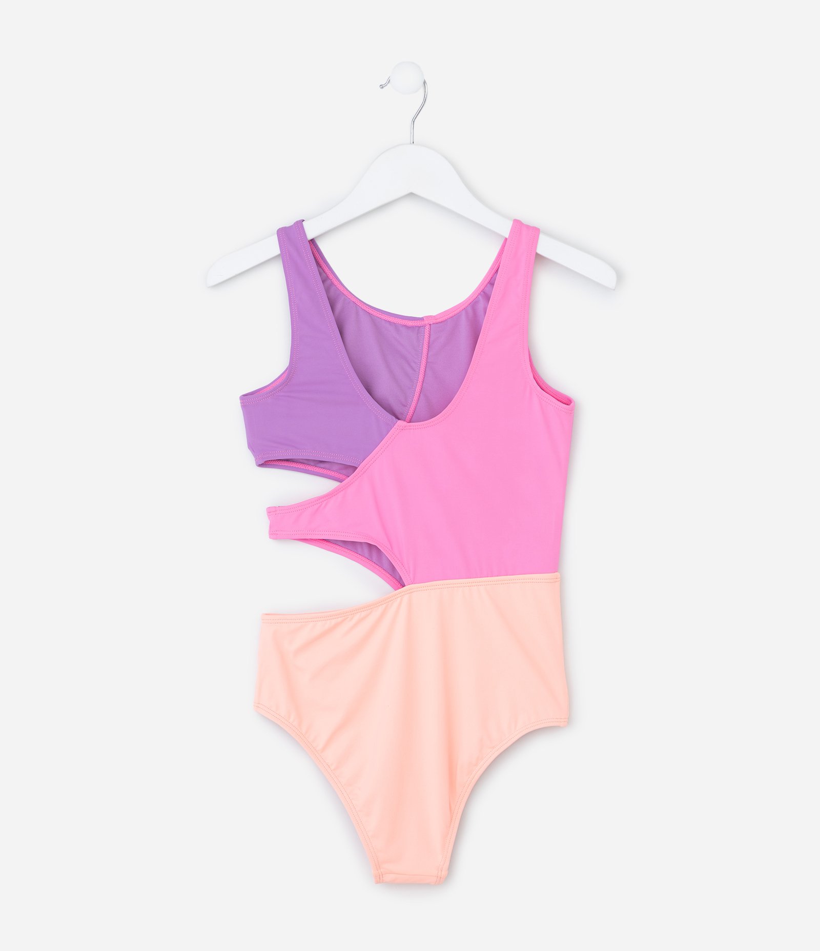 Maiô Infantil com Recortes em Blocos de Cor - Tam 7 a 16 Anos Multicores 2