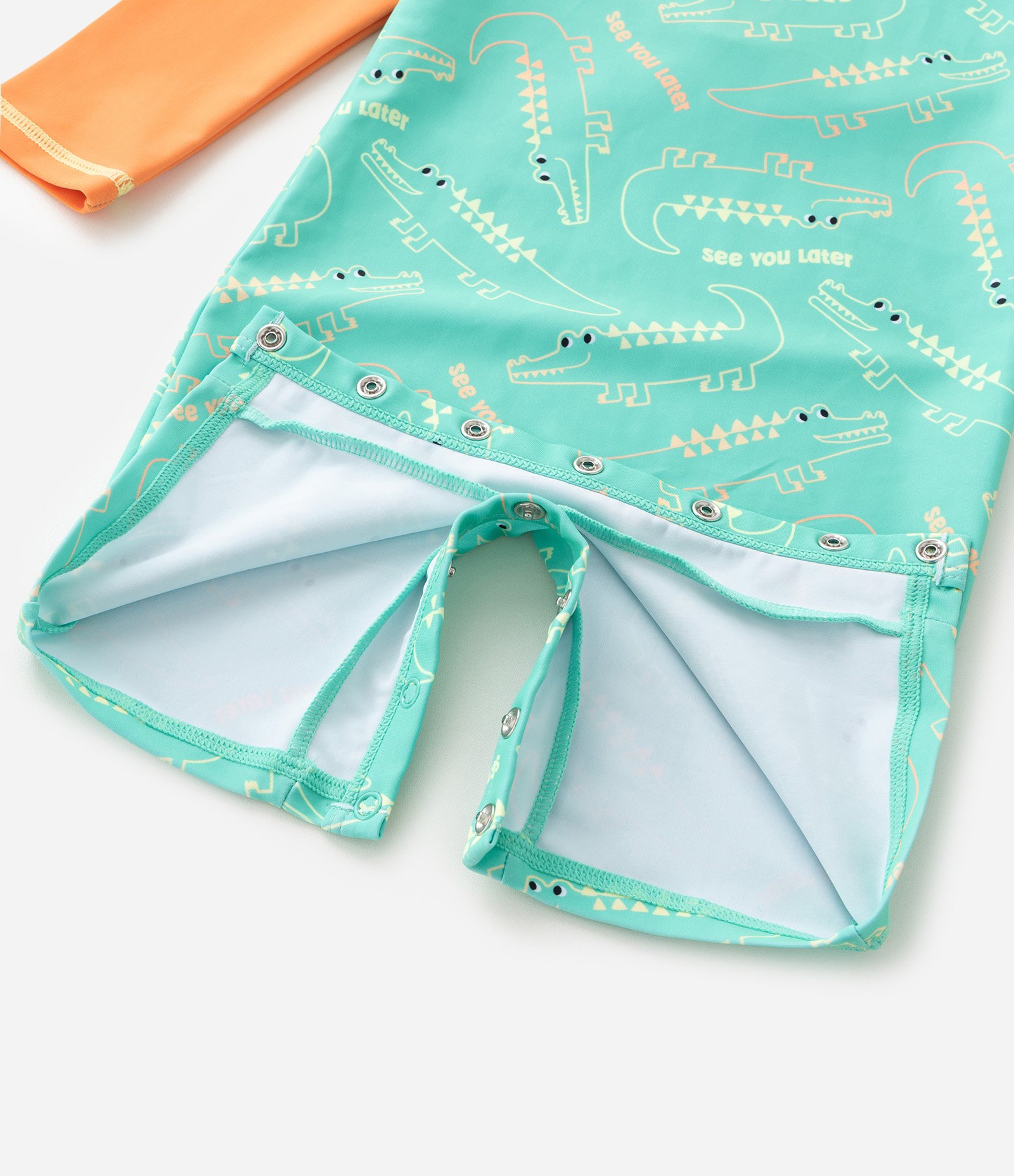 Macacão Infantil com Proteção UV e Cristas 3D - Tam 1 a 4 Anos Verde/Laranja 6