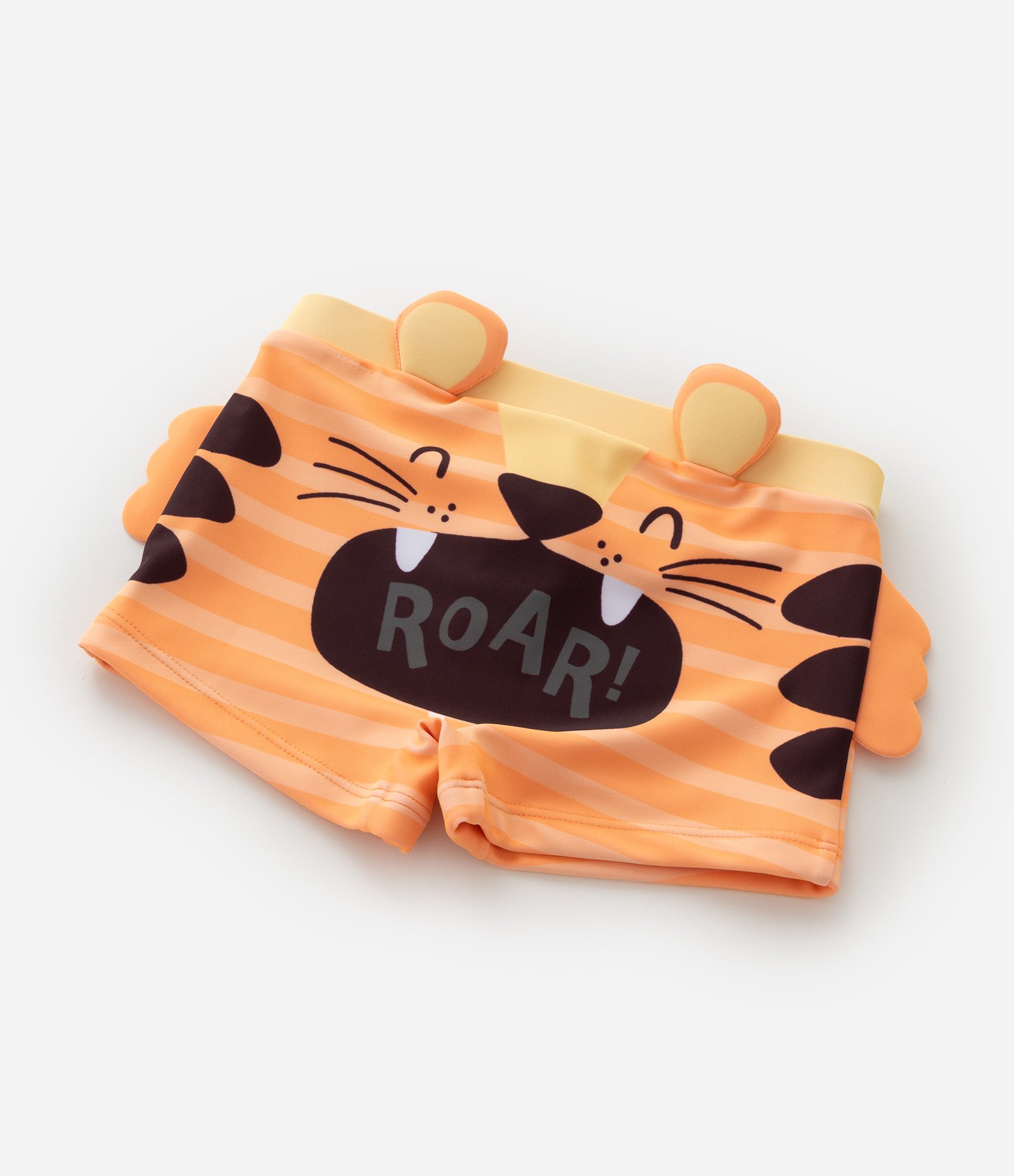 Sunga Infantil Boxer em Microfibra com Estampa de Tigre - Tam 2 a 4 Anos Laranja 6