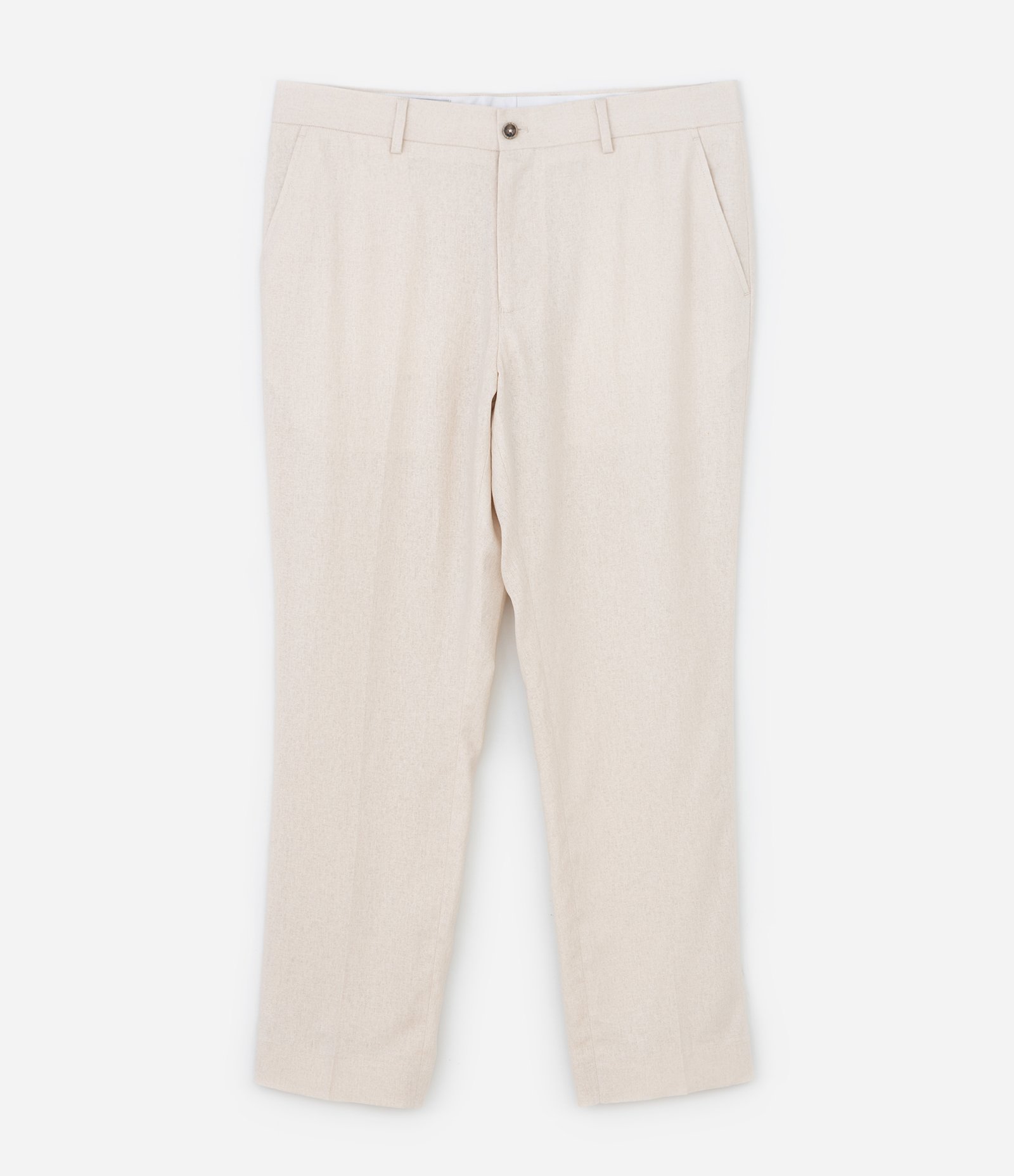 Calça Relaxed Alfaiatada em Viscolinho Bege 5