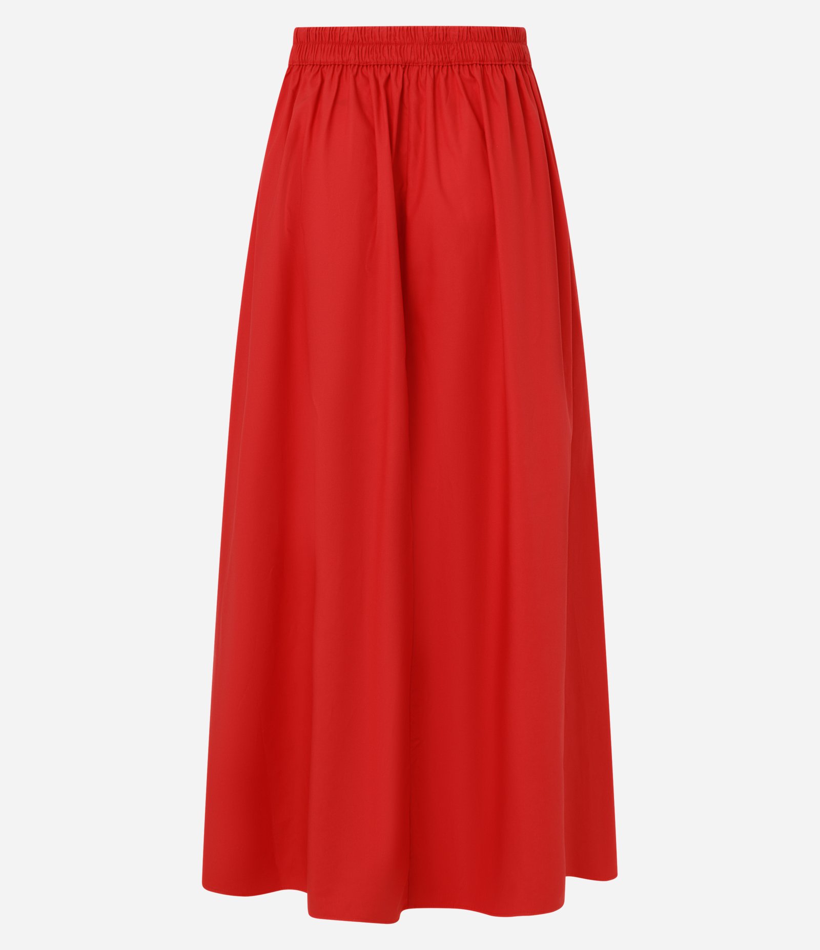 Saia Longa em Tricoline com Elástico no Cós e Prega Vermelho 8