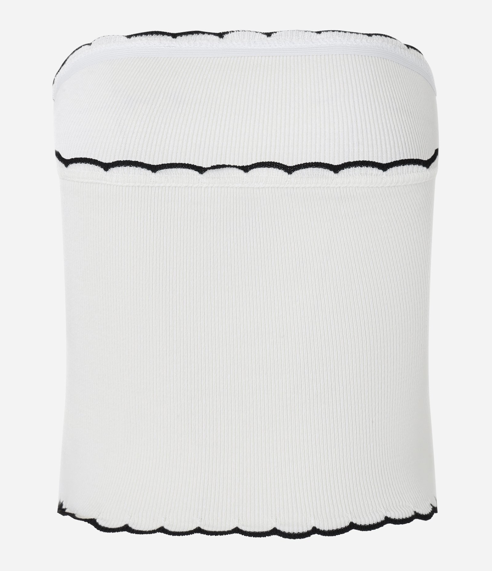 Blusa em Tricô com Detalhe Nuvem e Viés Contrastante Branco 6