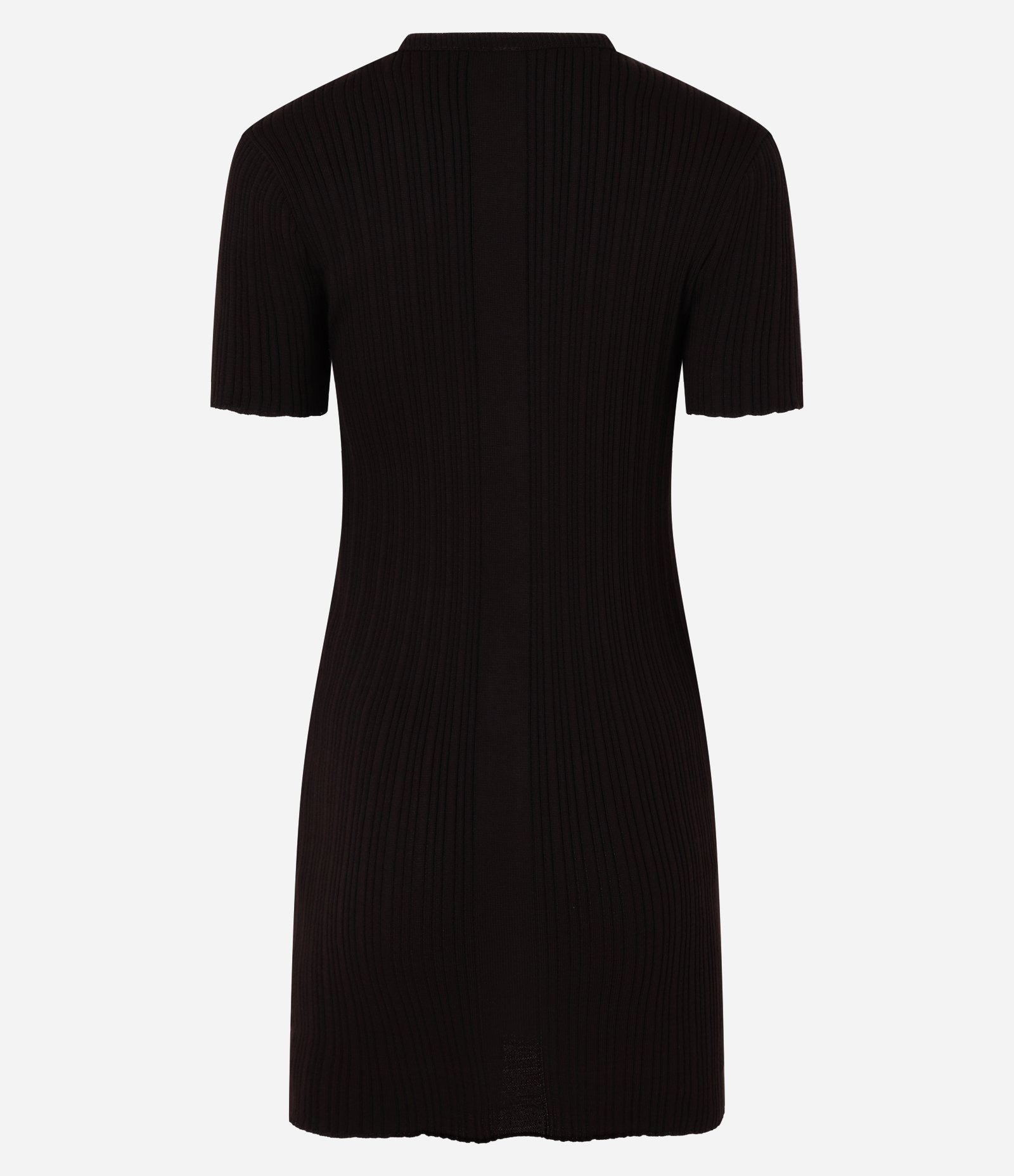 Vestido Curto em Tricô com Manga Curta Marrom 7