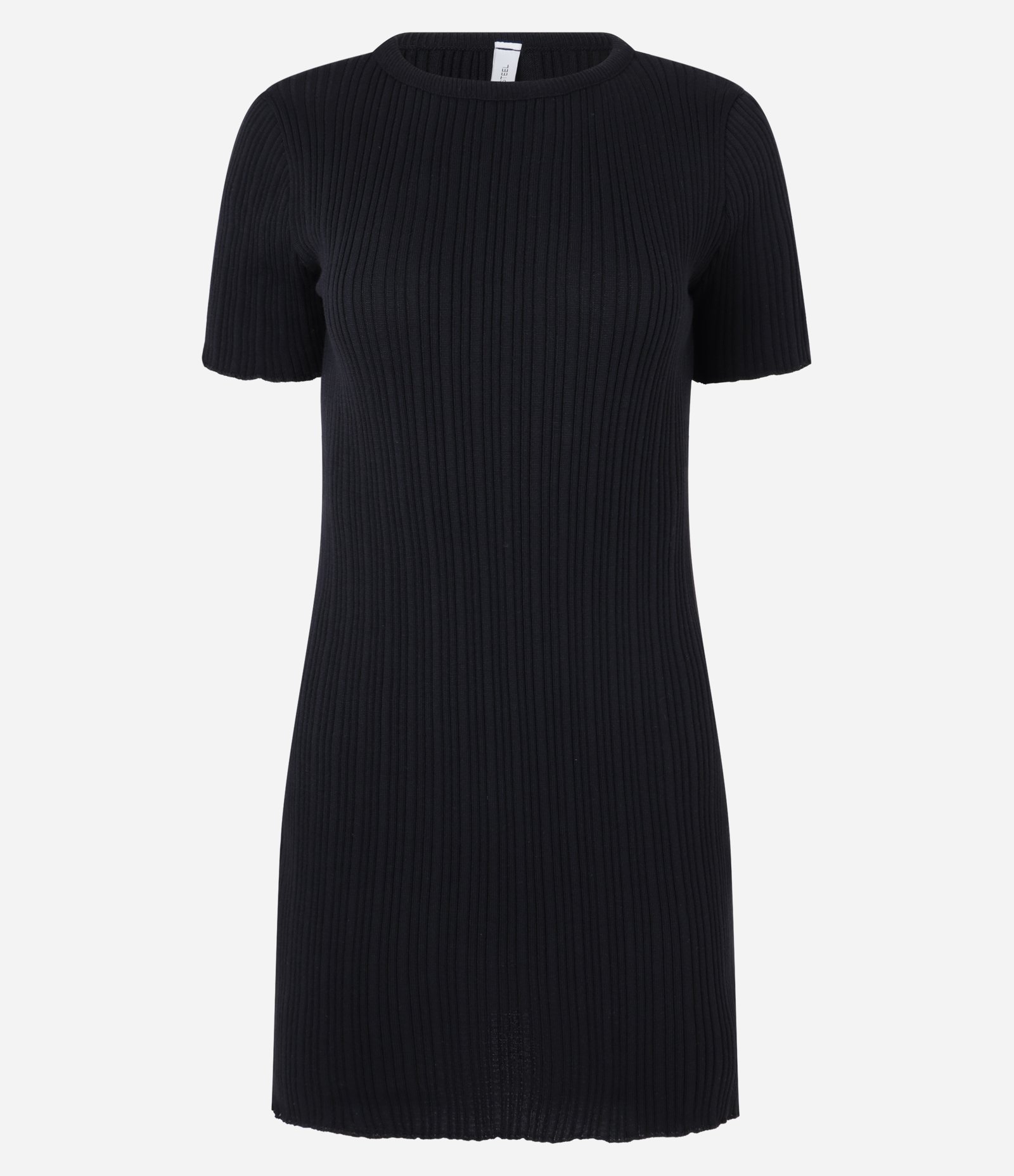 Vestido Curto em Tricô com Manga Curta Preto 4