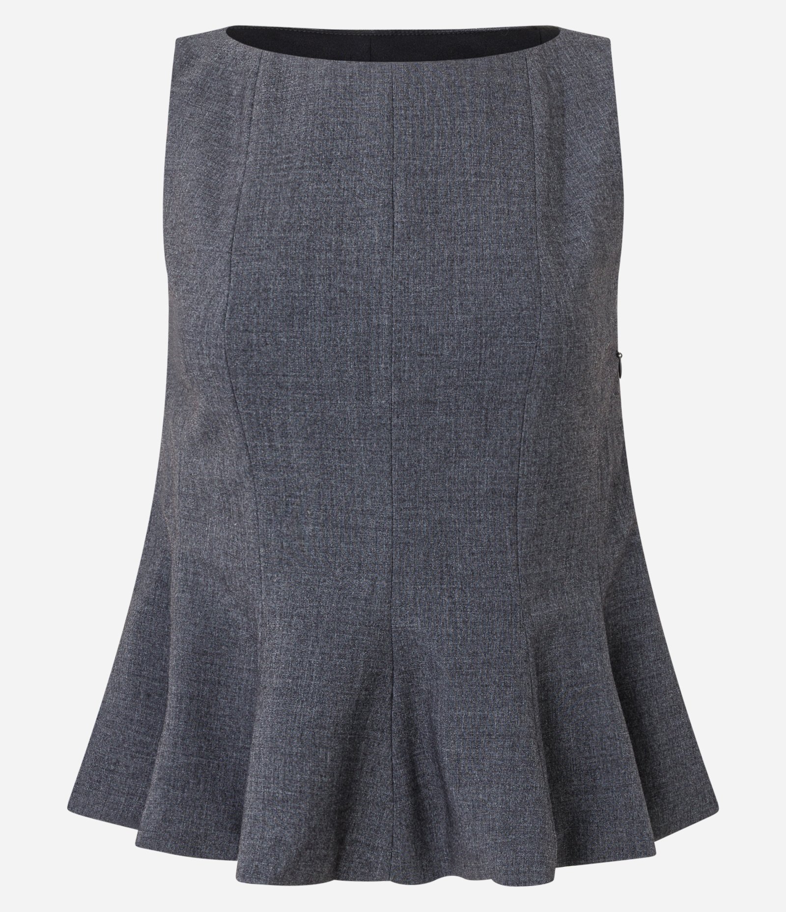 Blusa Peplum em Alfaiataria com Alças Largas Cinza 5