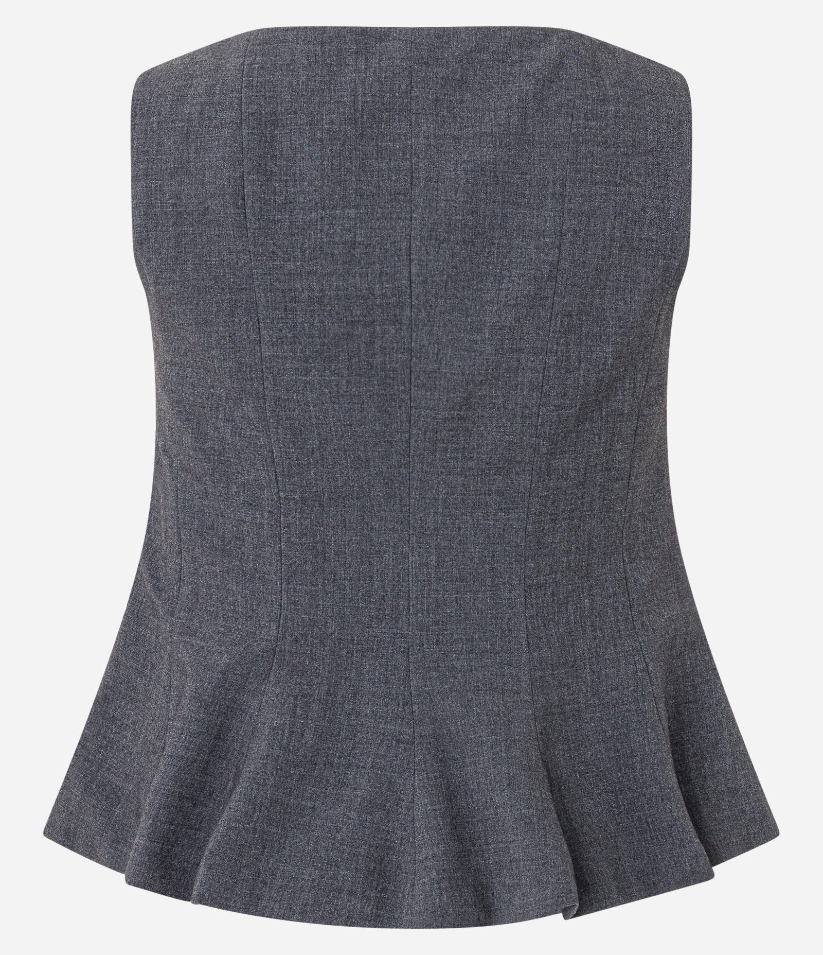 Blusa Peplum em Alfaiataria com Alças Largas Cinza 6