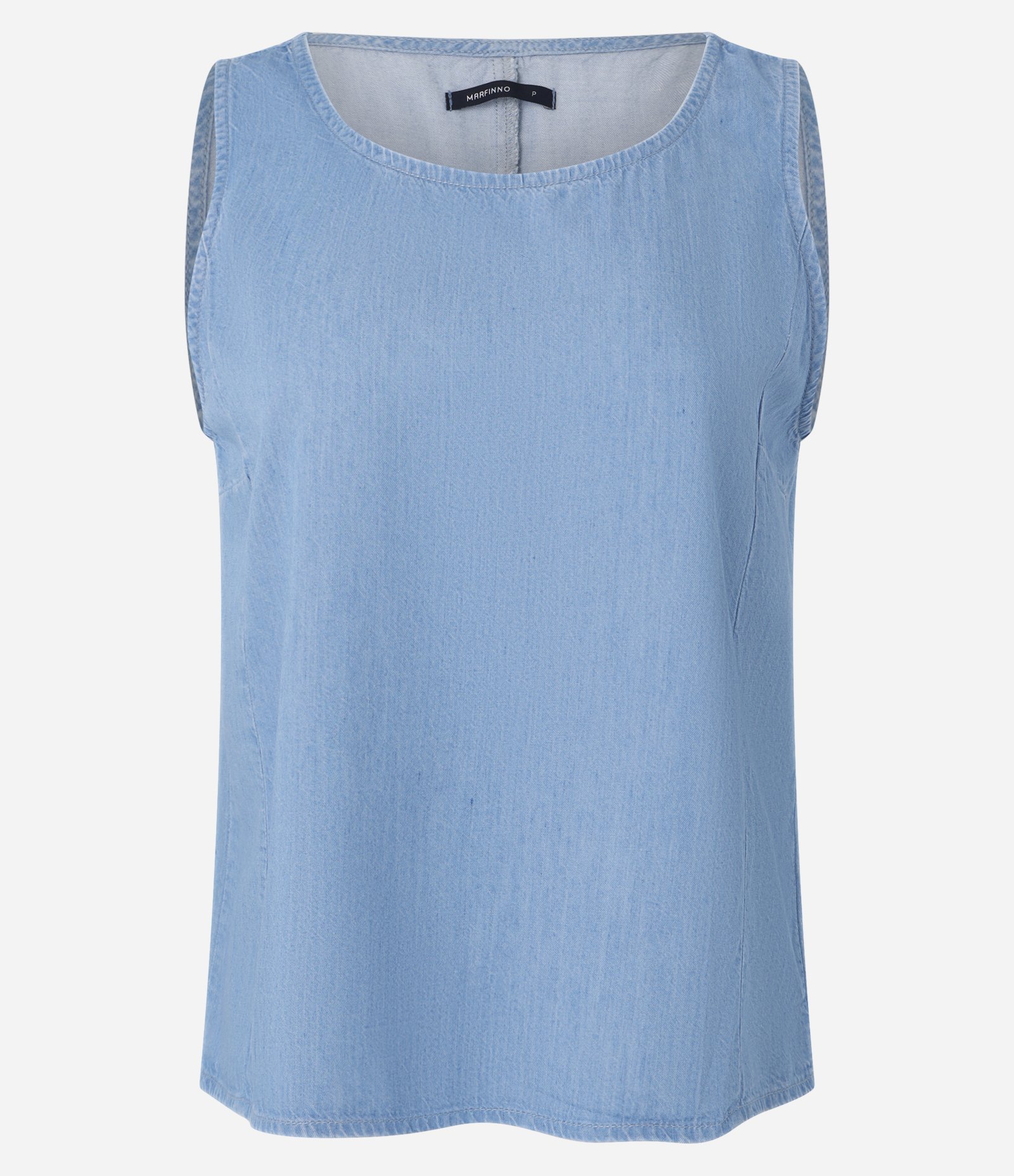 Blusa Sem Manga em Jeans Azul 5