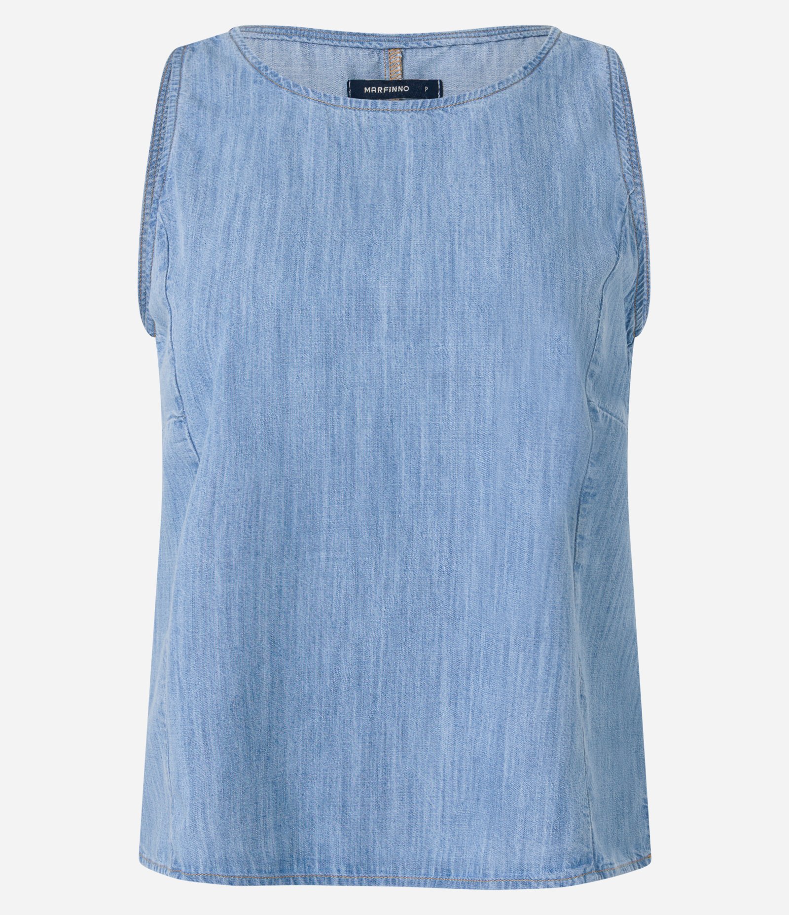 Blusa Sem Manga em Jeans Azul 6