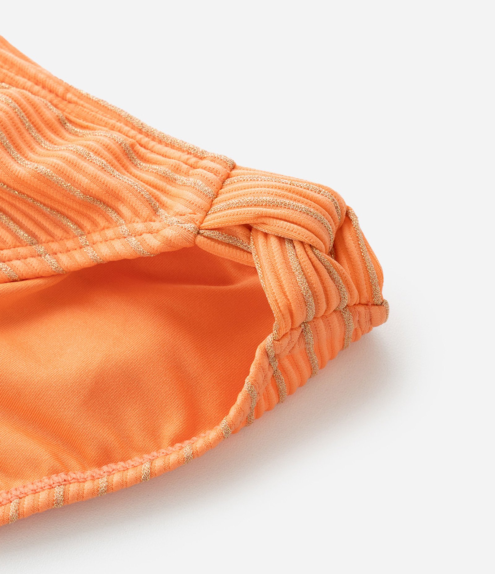 Biquíni Infantil com Fio Metalizado e Proteção UV - Tam 7 a 16 Anos Laranja 7