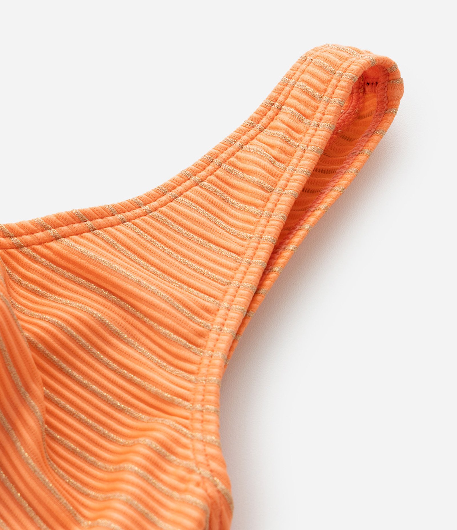 Biquíni Infantil com Fio Metalizado e Proteção UV - Tam 7 a 16 Anos Laranja 5