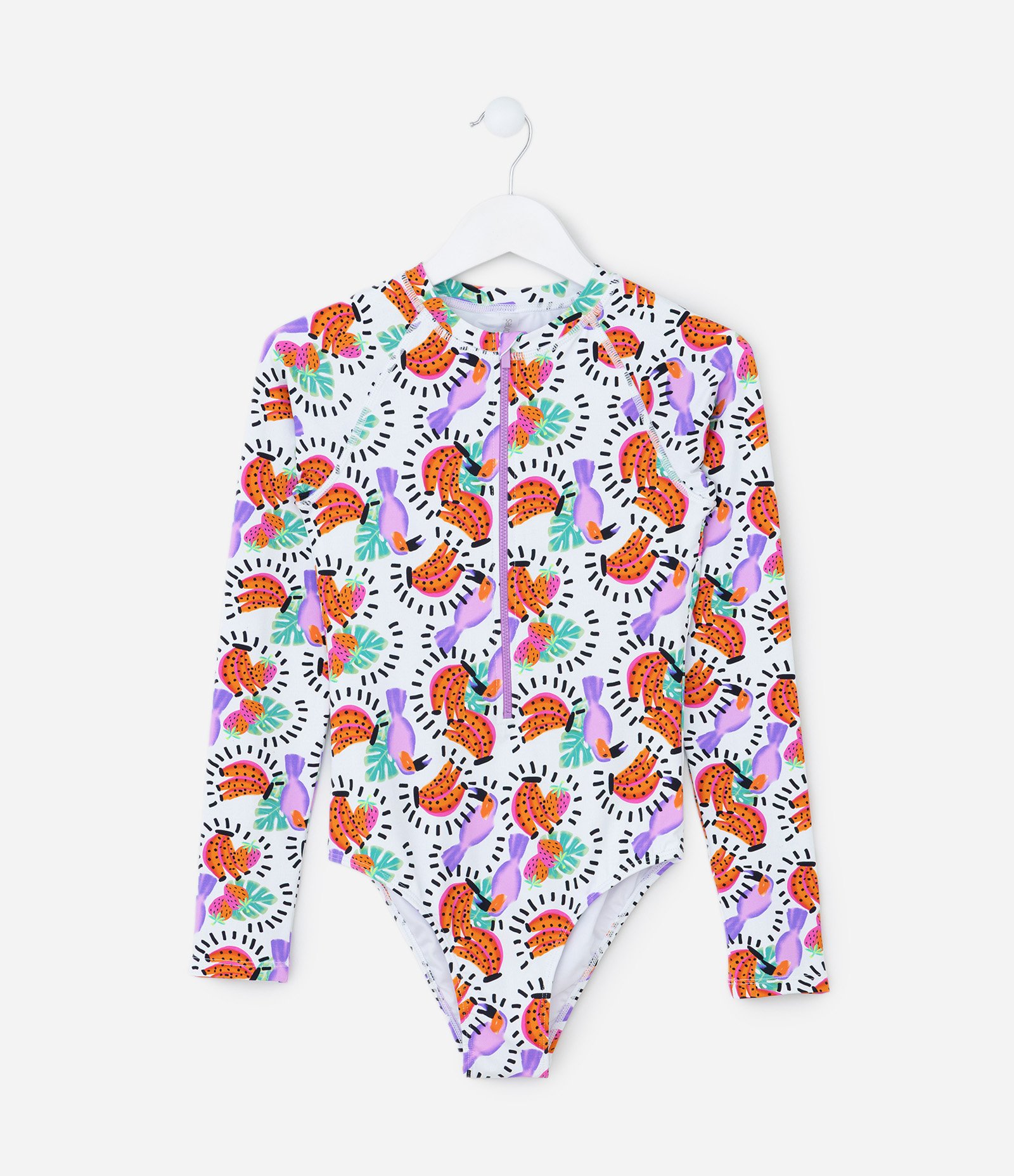 Maiô Infantil com Estampa Frutas e Proteção UV - Tam 5 a 14 Anos Multicores 1