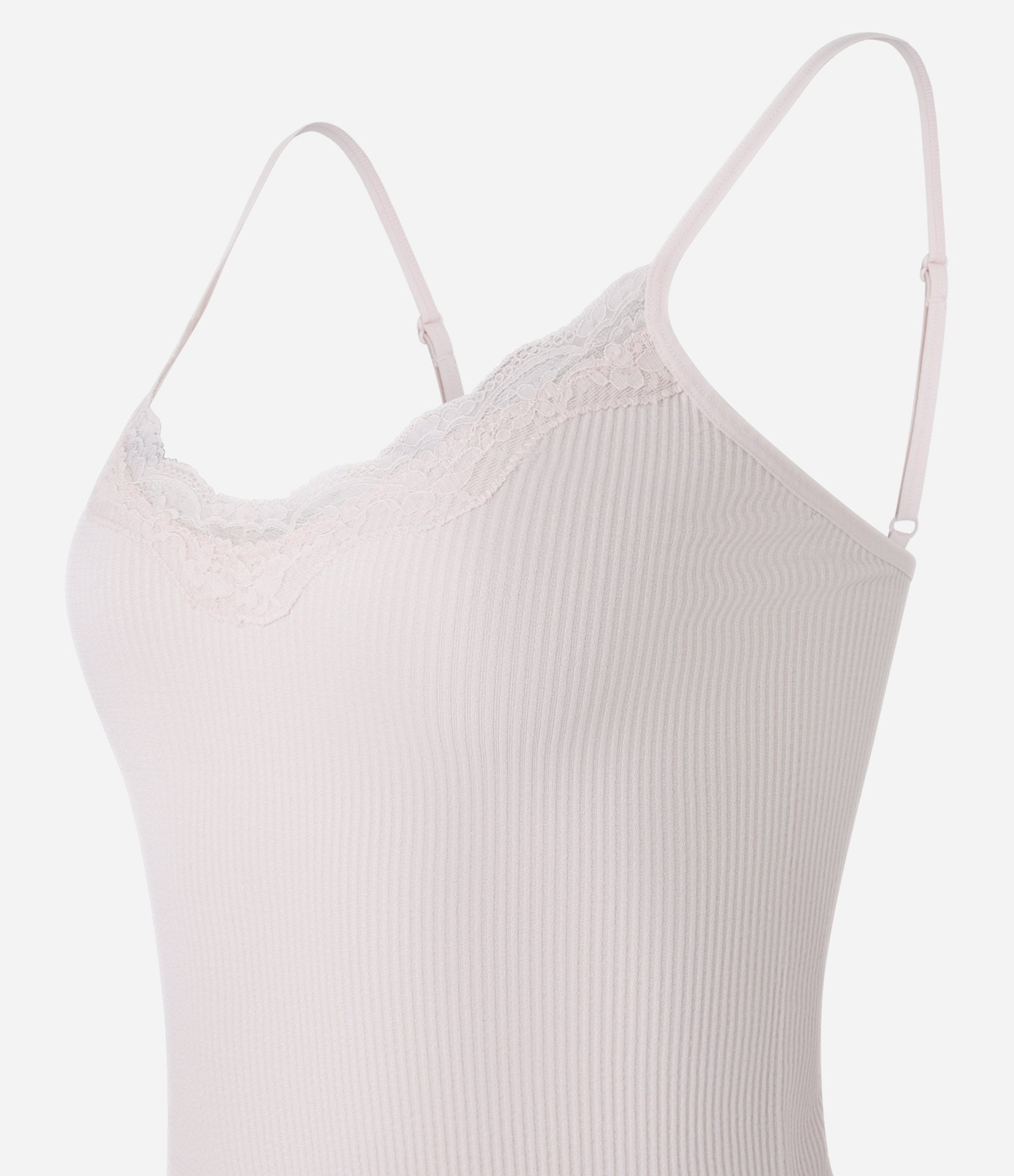 Blusa de Pijama Alcinha em Poliamida Seamless com Renda Rosa 5