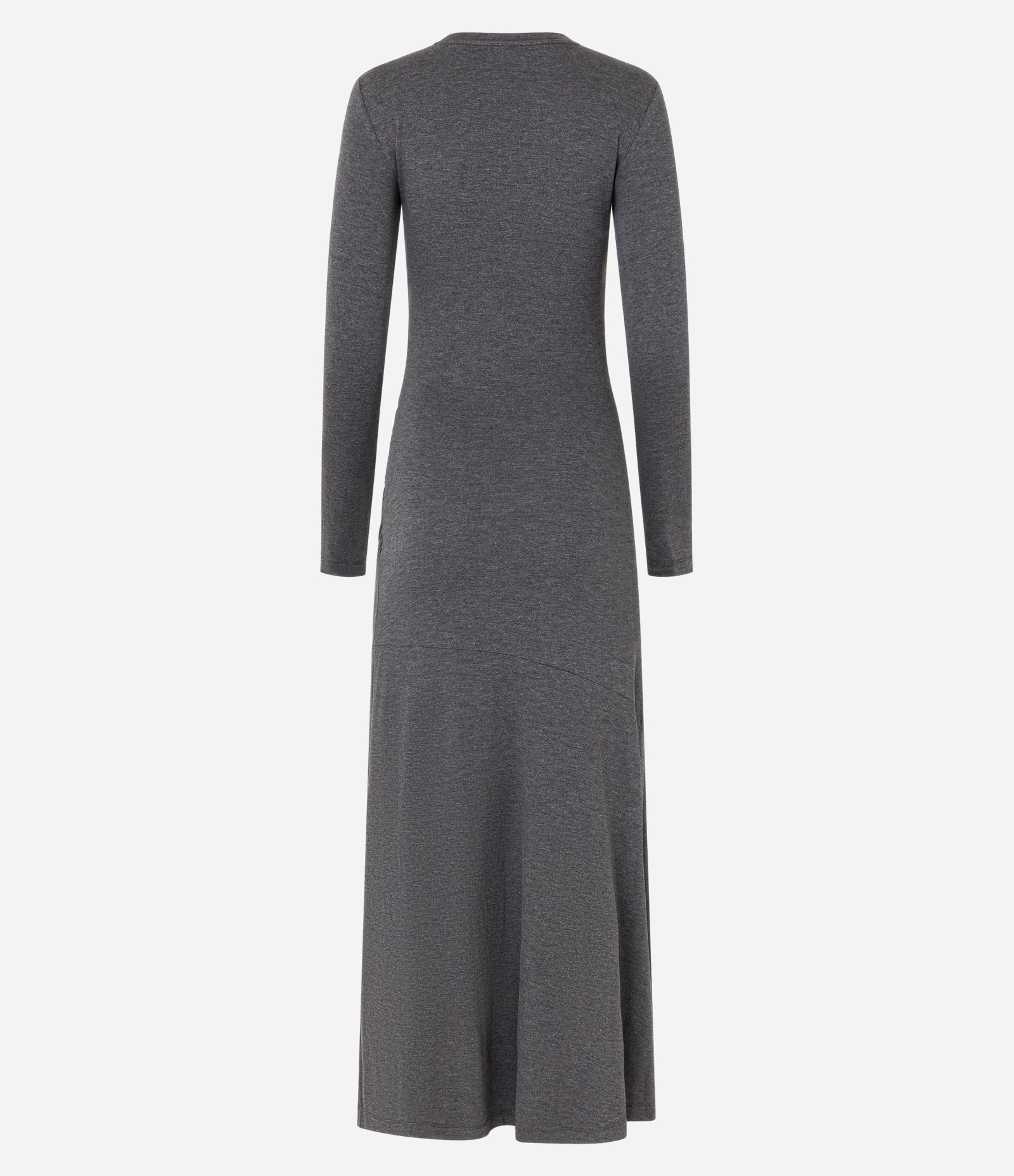 Vestido Reto Longo em Moletinho com Fenda Cinza 5