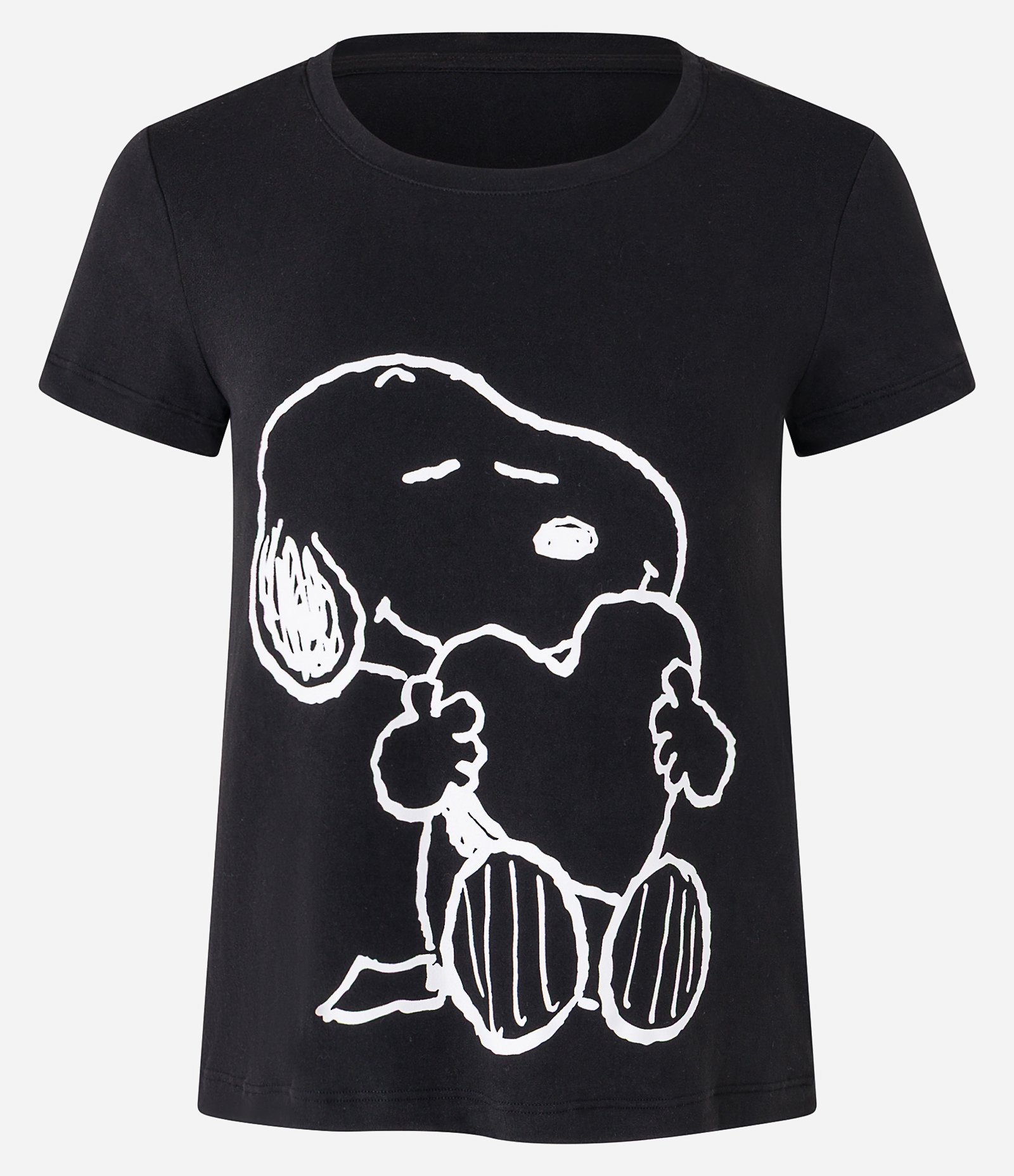 Blusa de Pijama com Estampa Snoopy e Peach Touch Preto 3