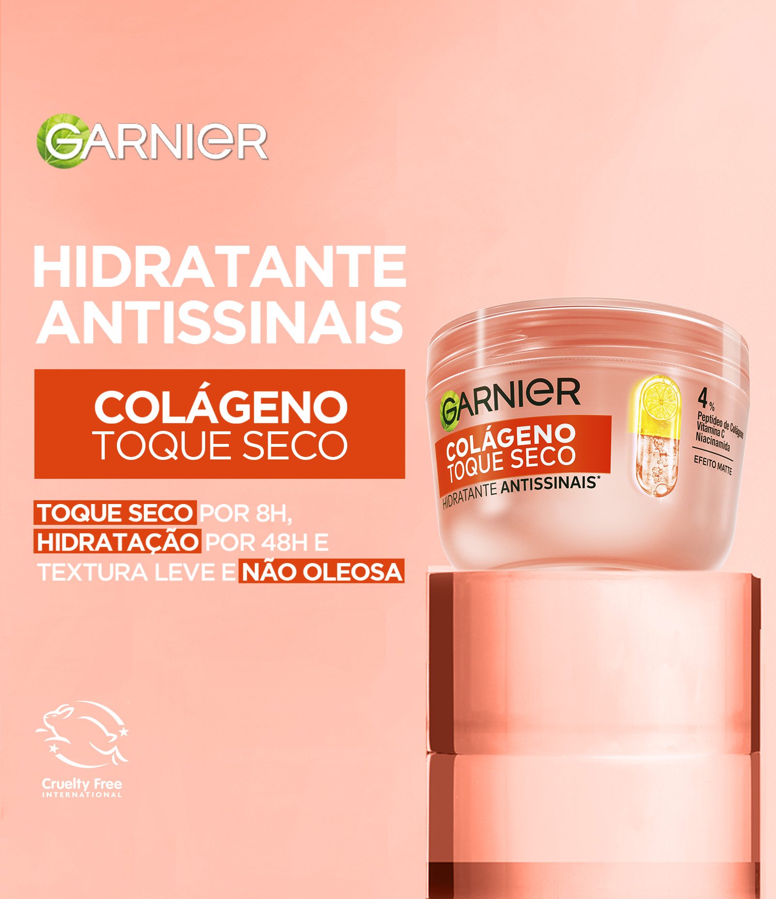 Hidratante Facial Colágeno Toque Seco Antissinais Garnier 85G 1