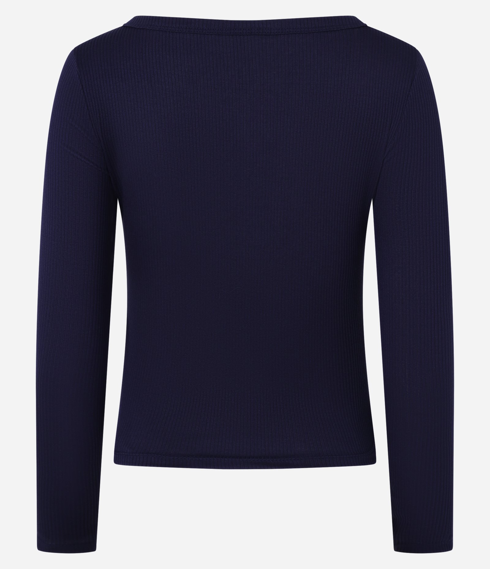 Blusa em Ribana com Textura e Botõezinhos Azul Marinho 6