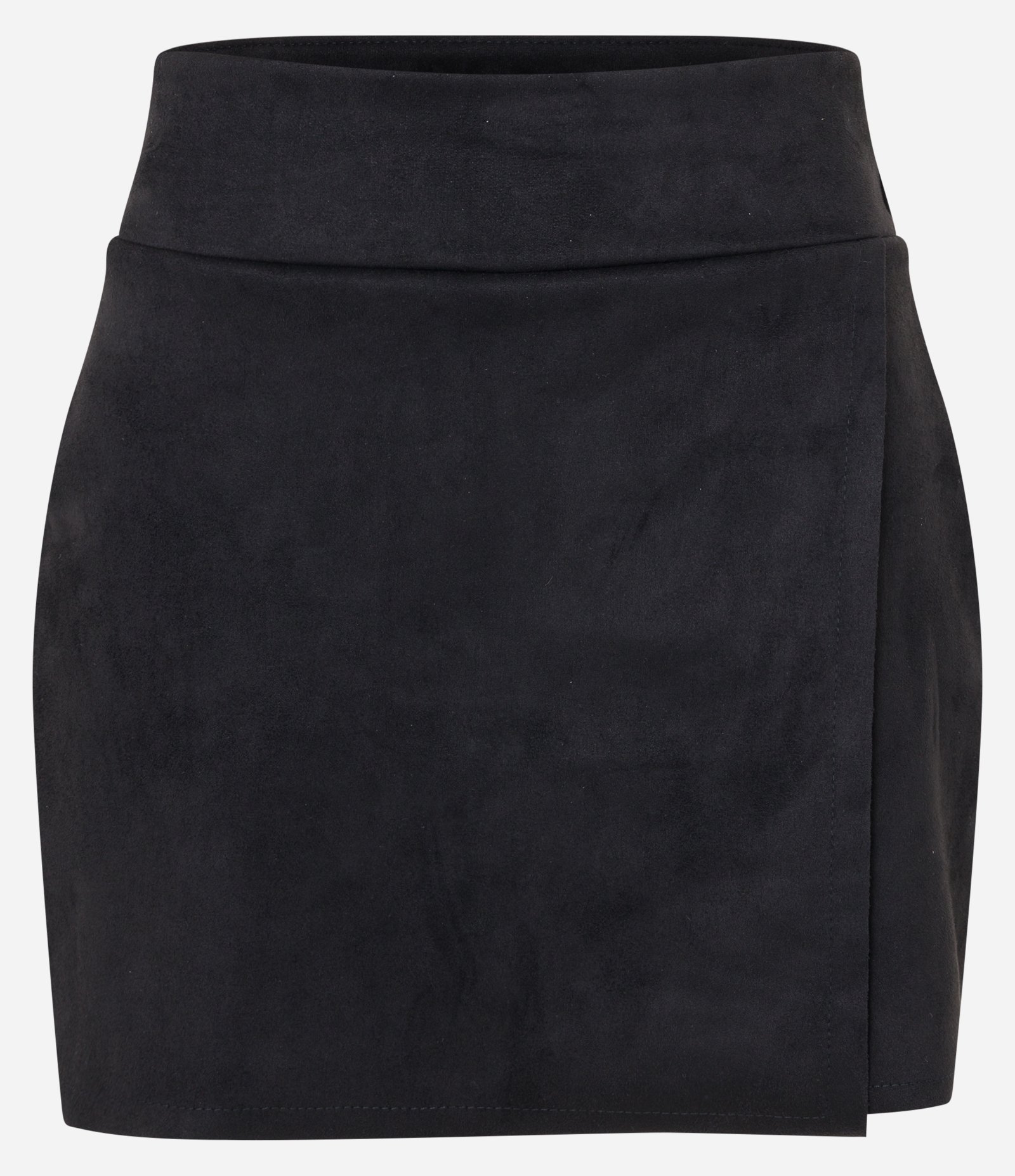 Short Saia em Suede Transpassado Preto 6