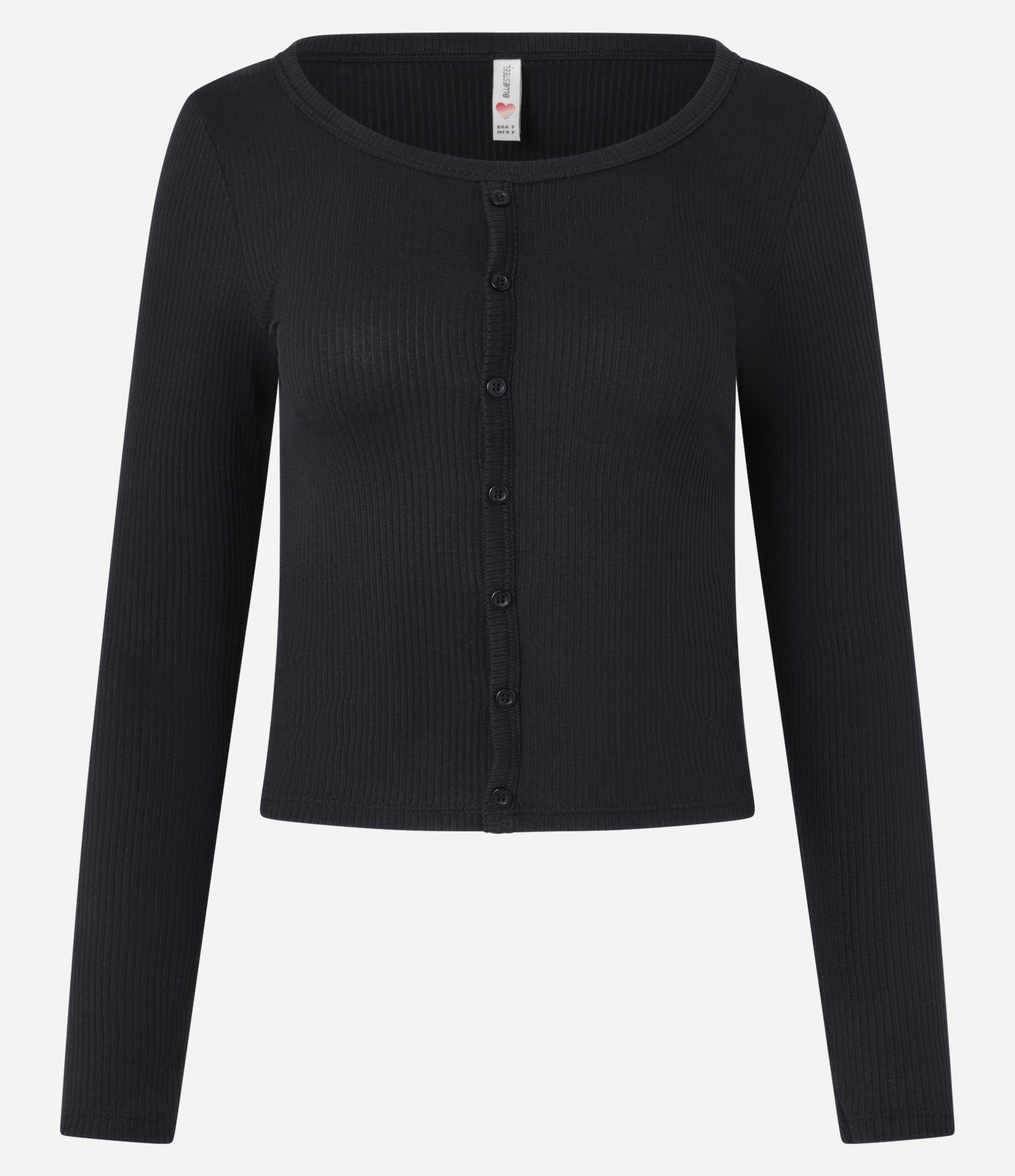 Blusa em Ribana com Textura e Botõezinhos Preto 4