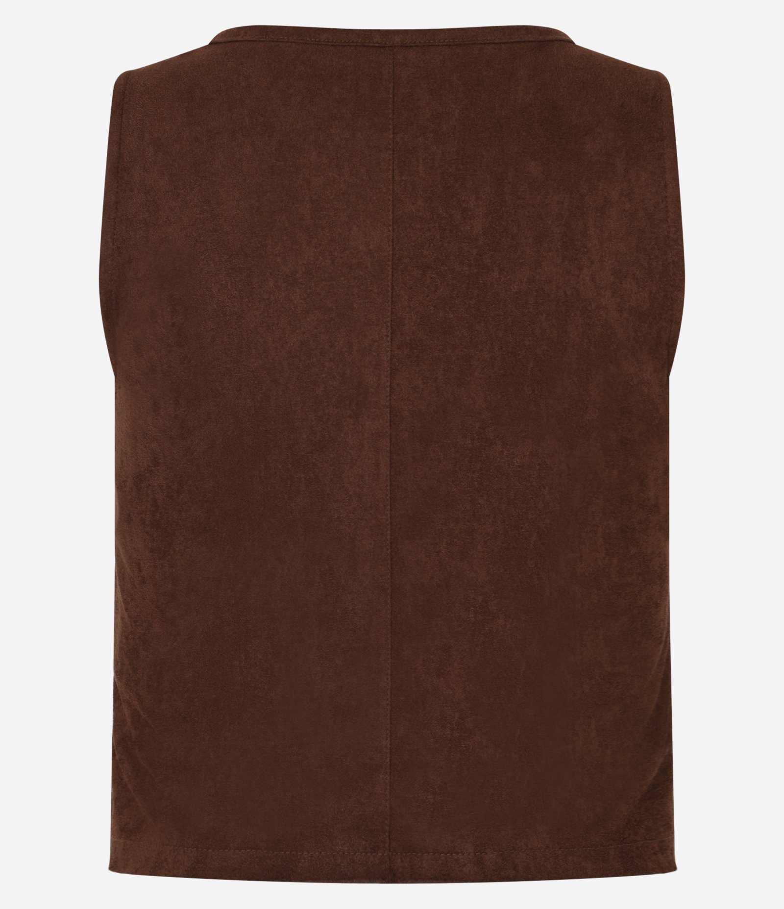 Blusa em Suede com Decote Quadrado Marrom 5