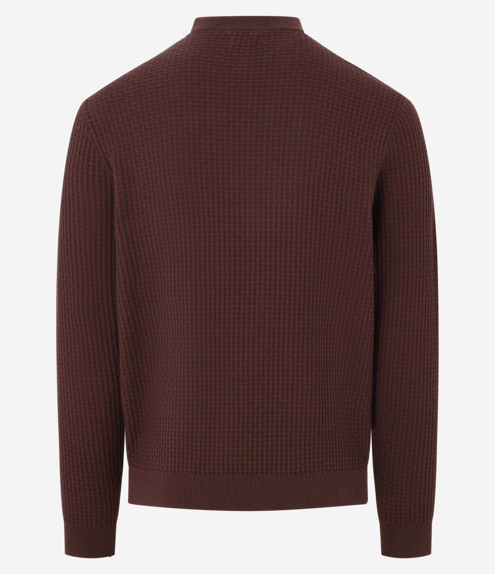 Suéter em Tricô com Textura Quadriculada Marrom 9