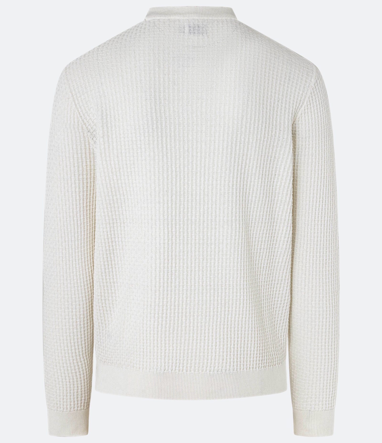 Suéter em Tricô com Textura Quadriculada Branco 8
