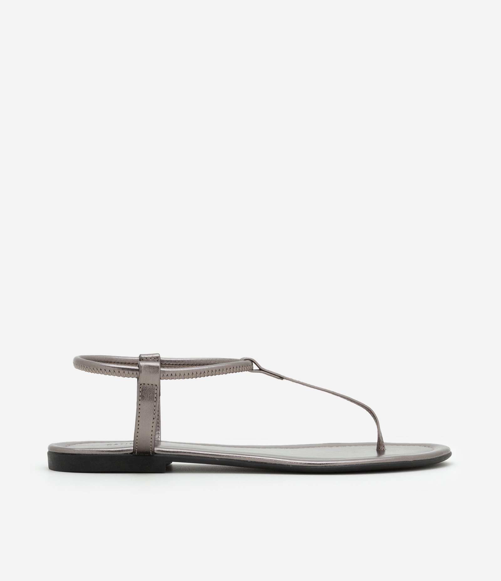 Sandália Rasteira Fio com Fechamento Elástico Prata 2