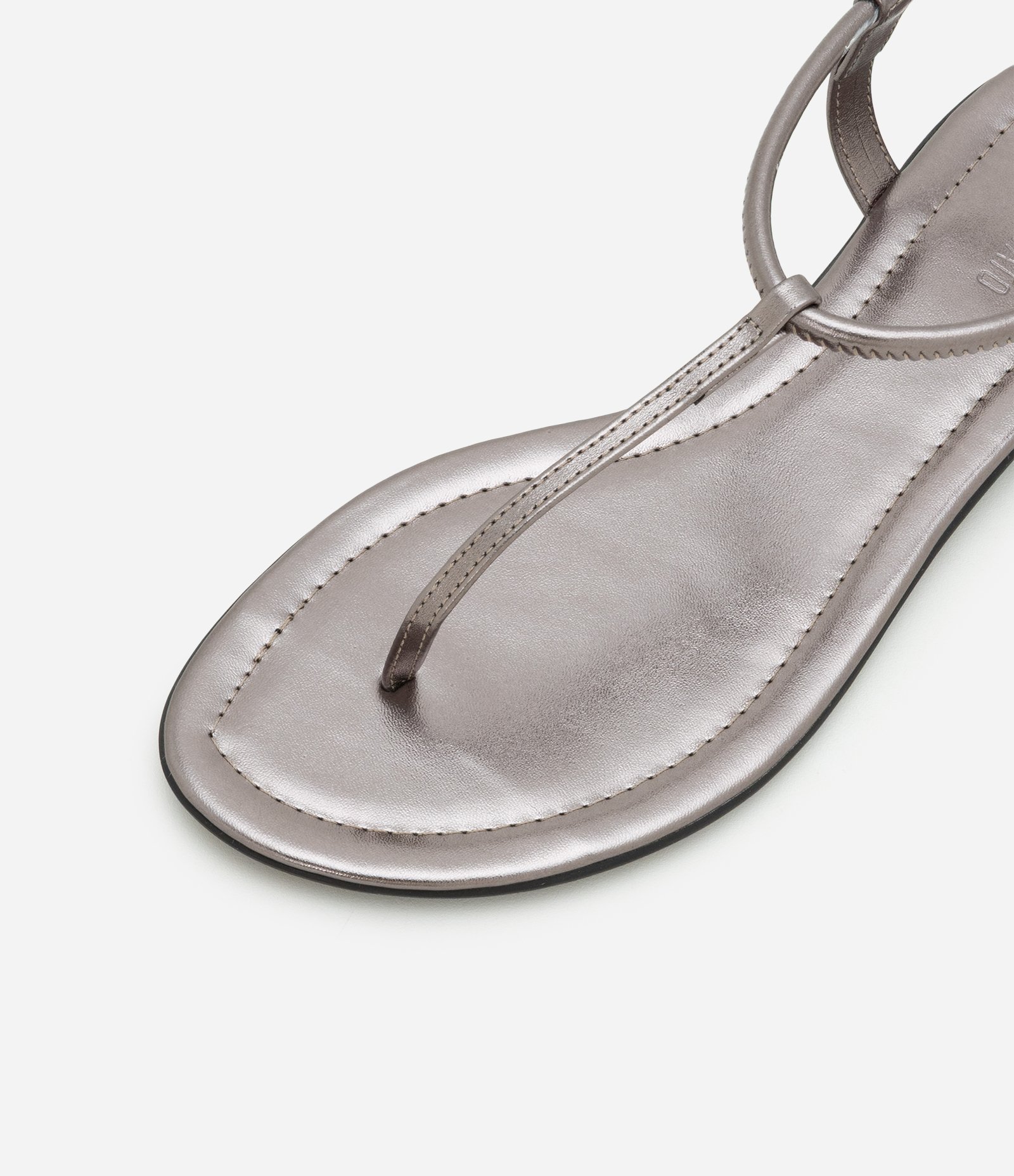 Sandália Rasteira Fio com Fechamento Elástico Prata 5