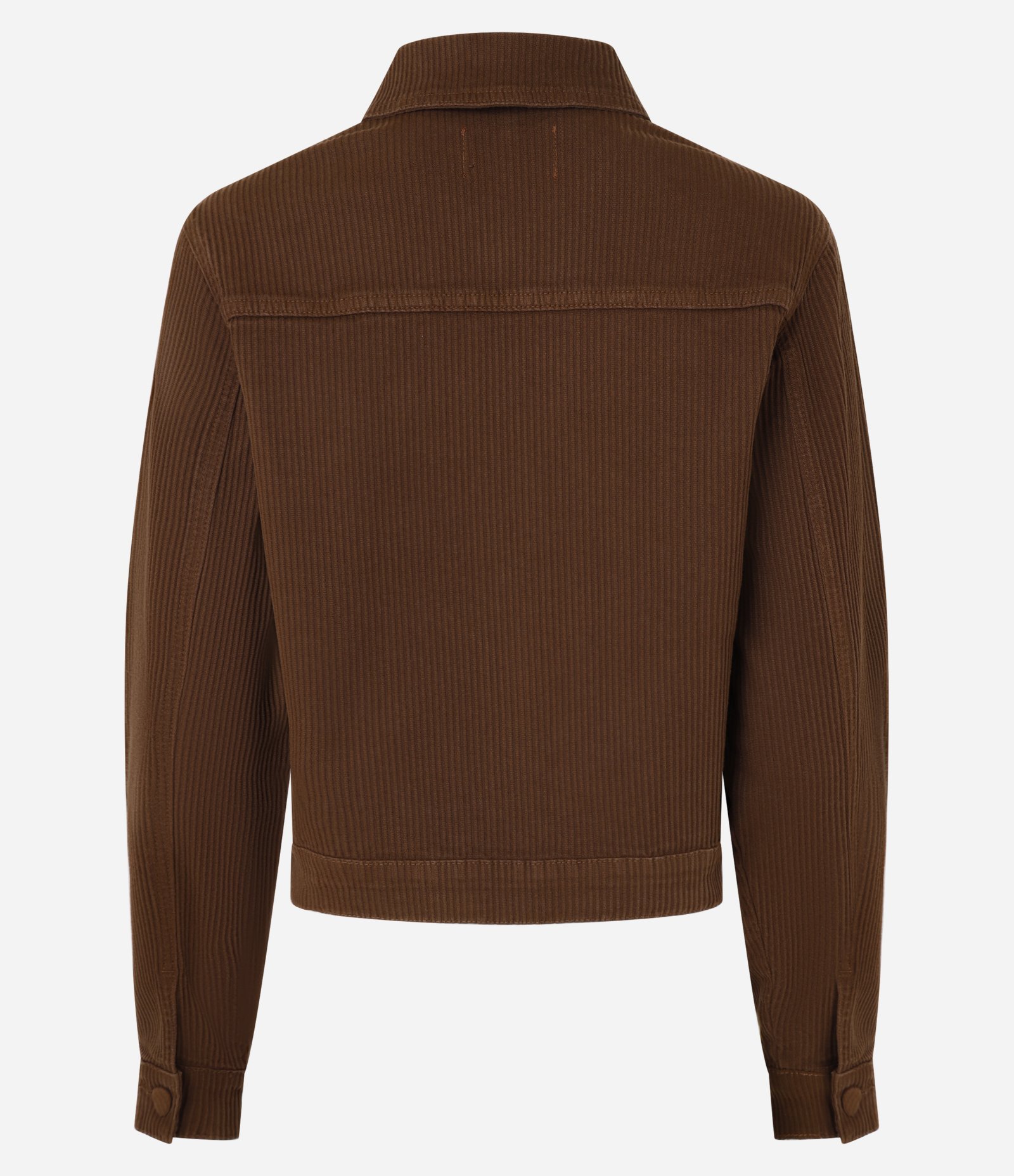 Jaqueta Regular em Sarja Cotelê com Bolsos Frontais Marrom 7