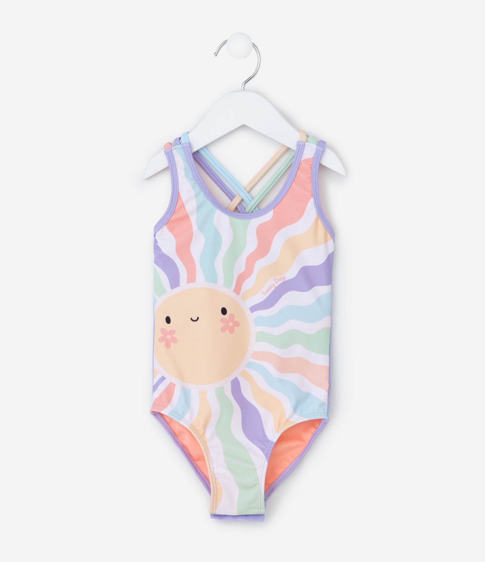 Maiô Infantil com Proteção UV e Estampa Sol - Tam 2 a 6 Anos Roxo 1