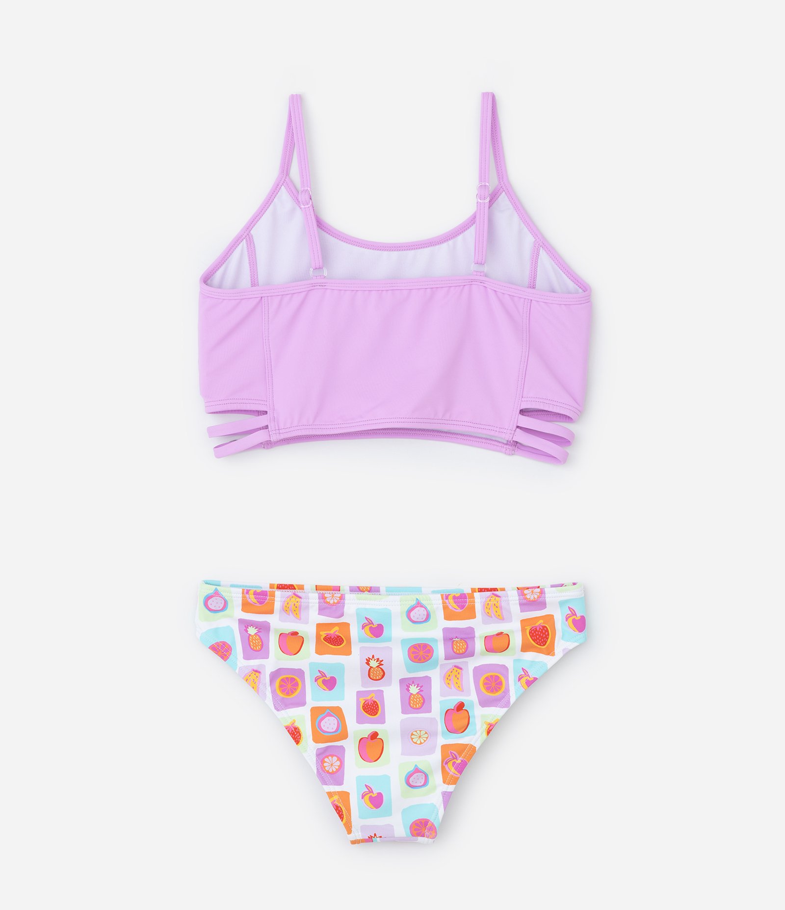 Biquíni Infantil com Tiras Laterais e Proteção UV - Tam 5 a 14 Anos Roxo 2