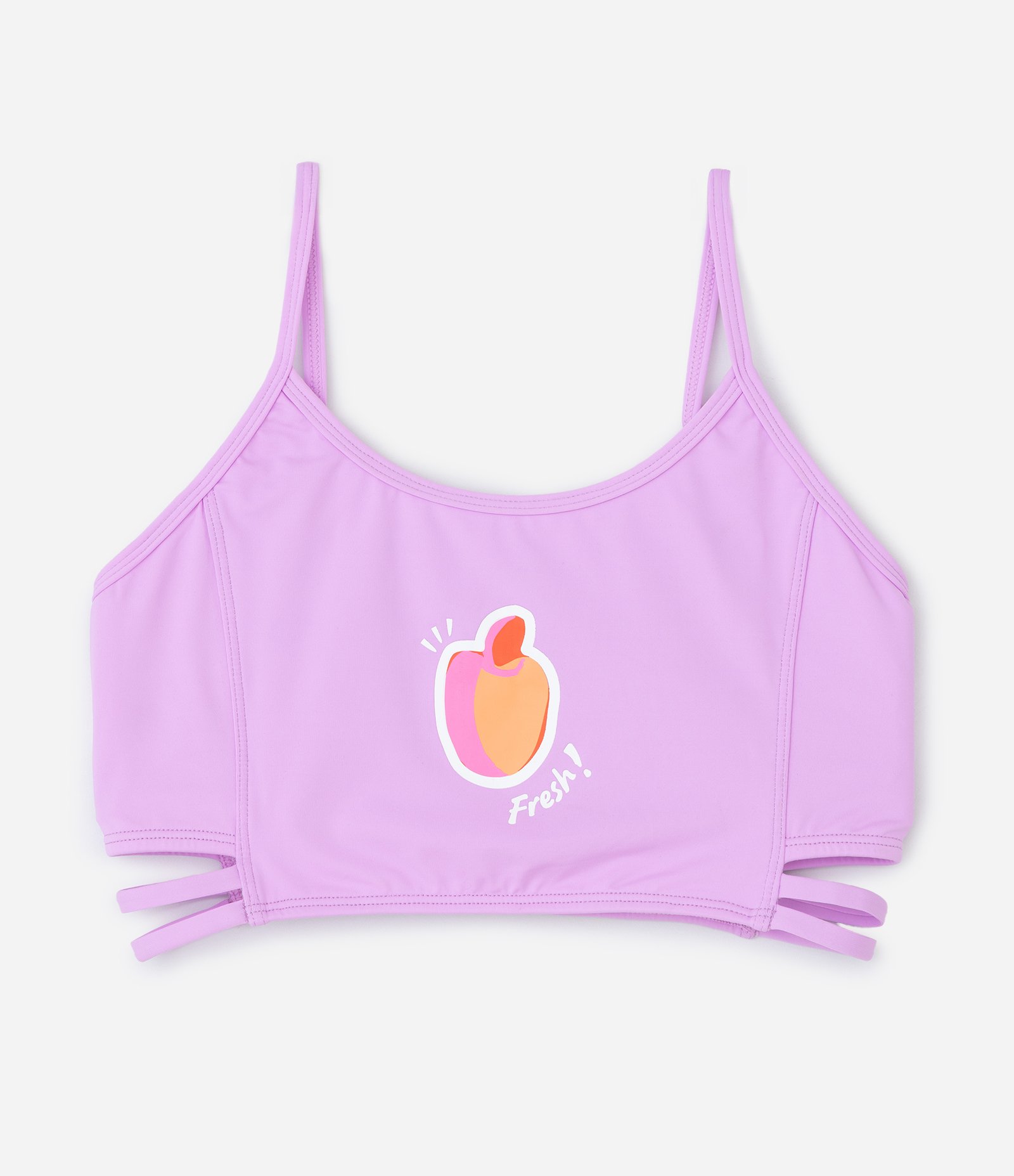 Biquíni Infantil com Tiras Laterais e Proteção UV - Tam 5 a 14 Anos Roxo 3