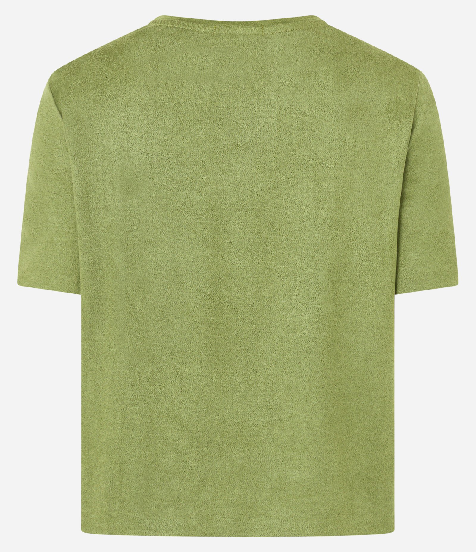 Blusa em Suede com Gola Redonda e Manga Curta Verde Oliva 6
