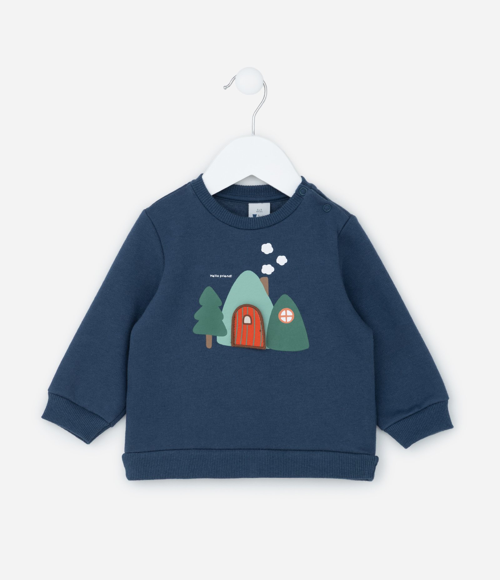 Casaco Infantil com Estampa Interativa Ursinho - Tam 0 a 18 meses Azul 1