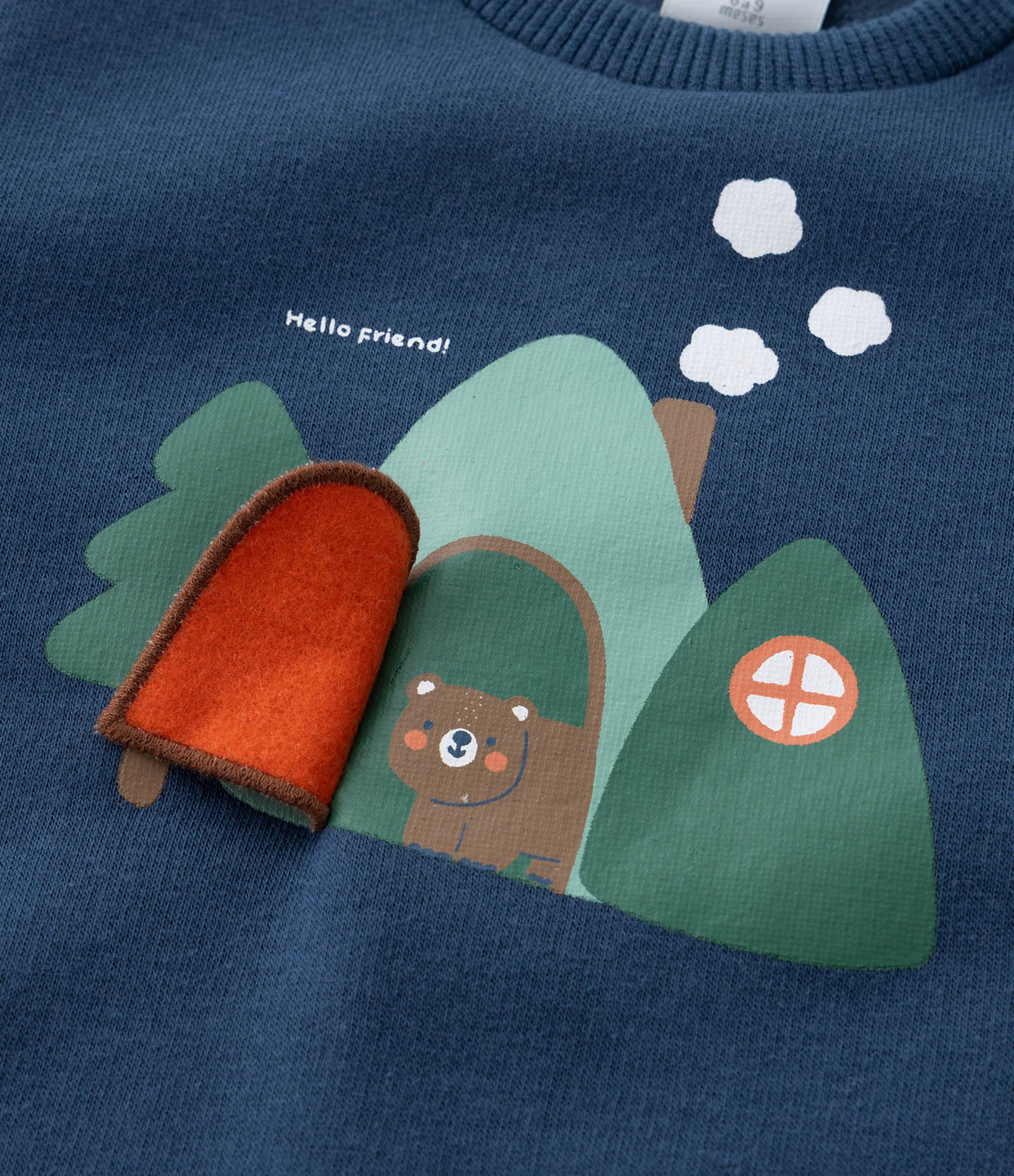 Casaco Infantil com Estampa Interativa Ursinho - Tam 0 a 18 meses Azul 7