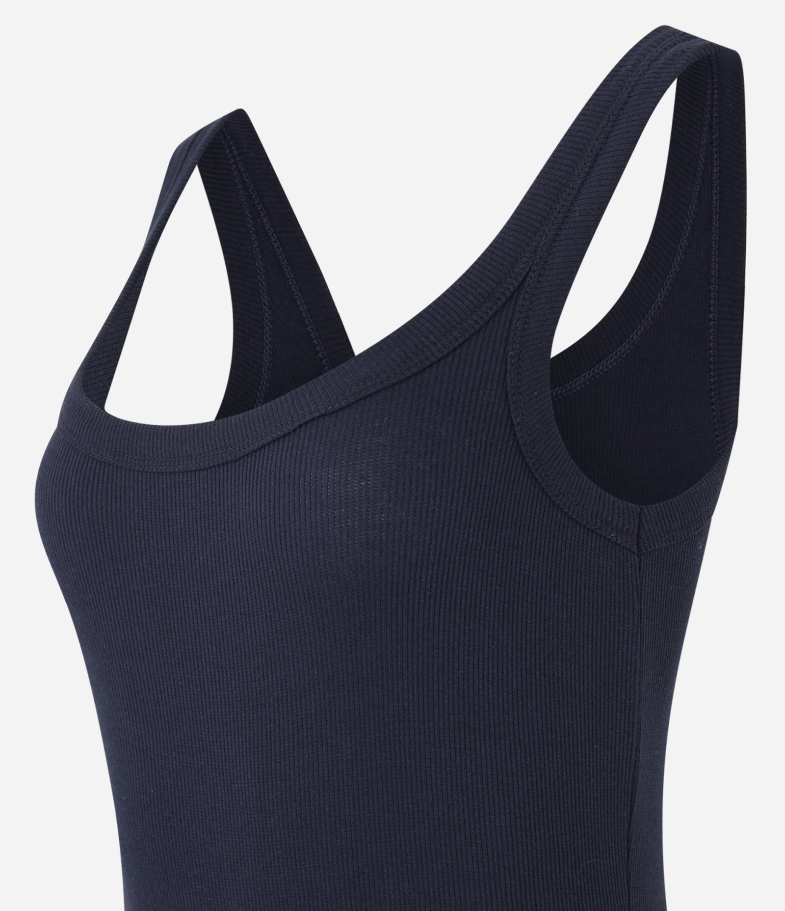 Body em Ribana Sem Manga com Viés Transpassado Azul 4