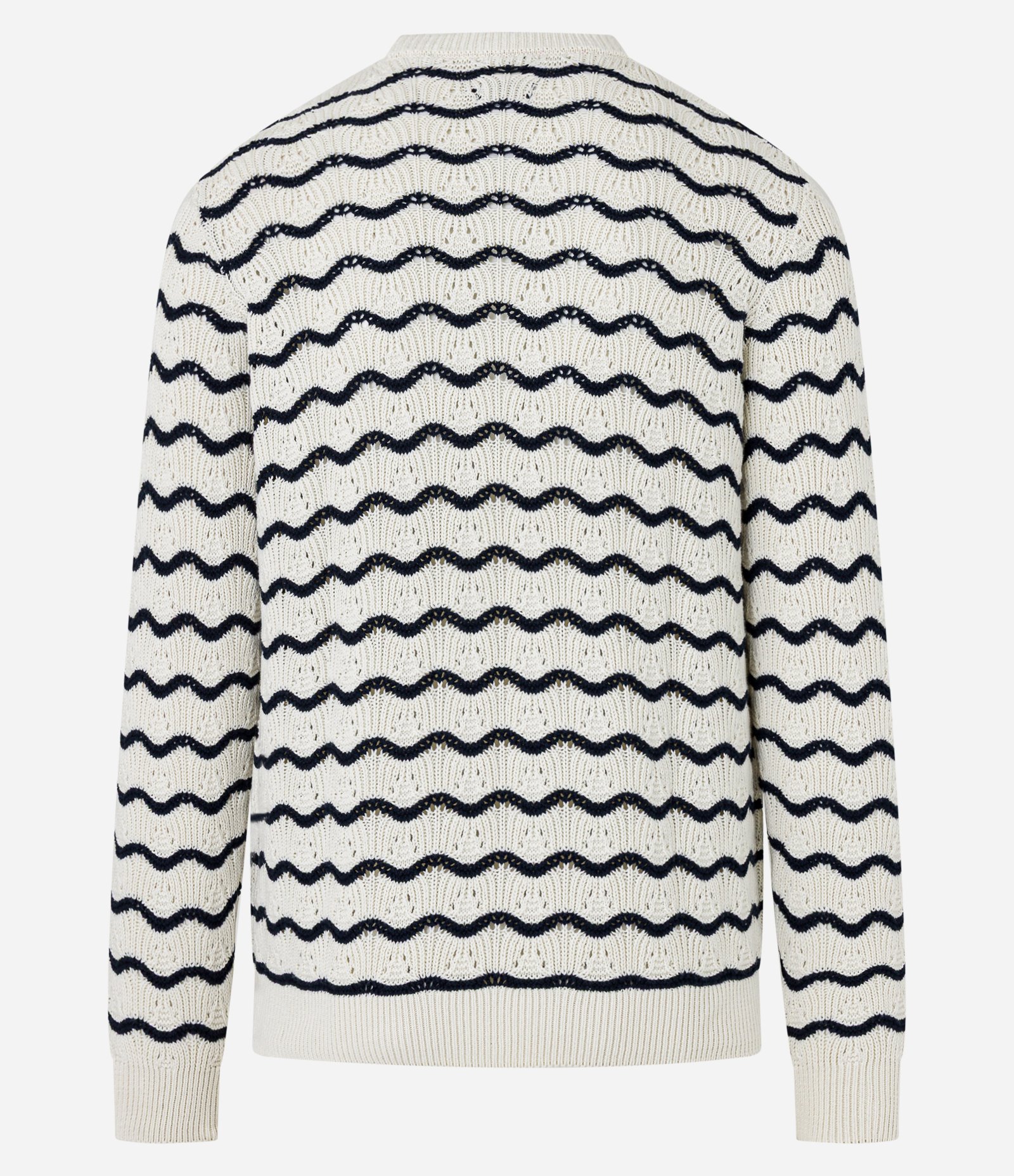 Suéter em Algodão com Textura de Ondas e Furinhos Bege 7