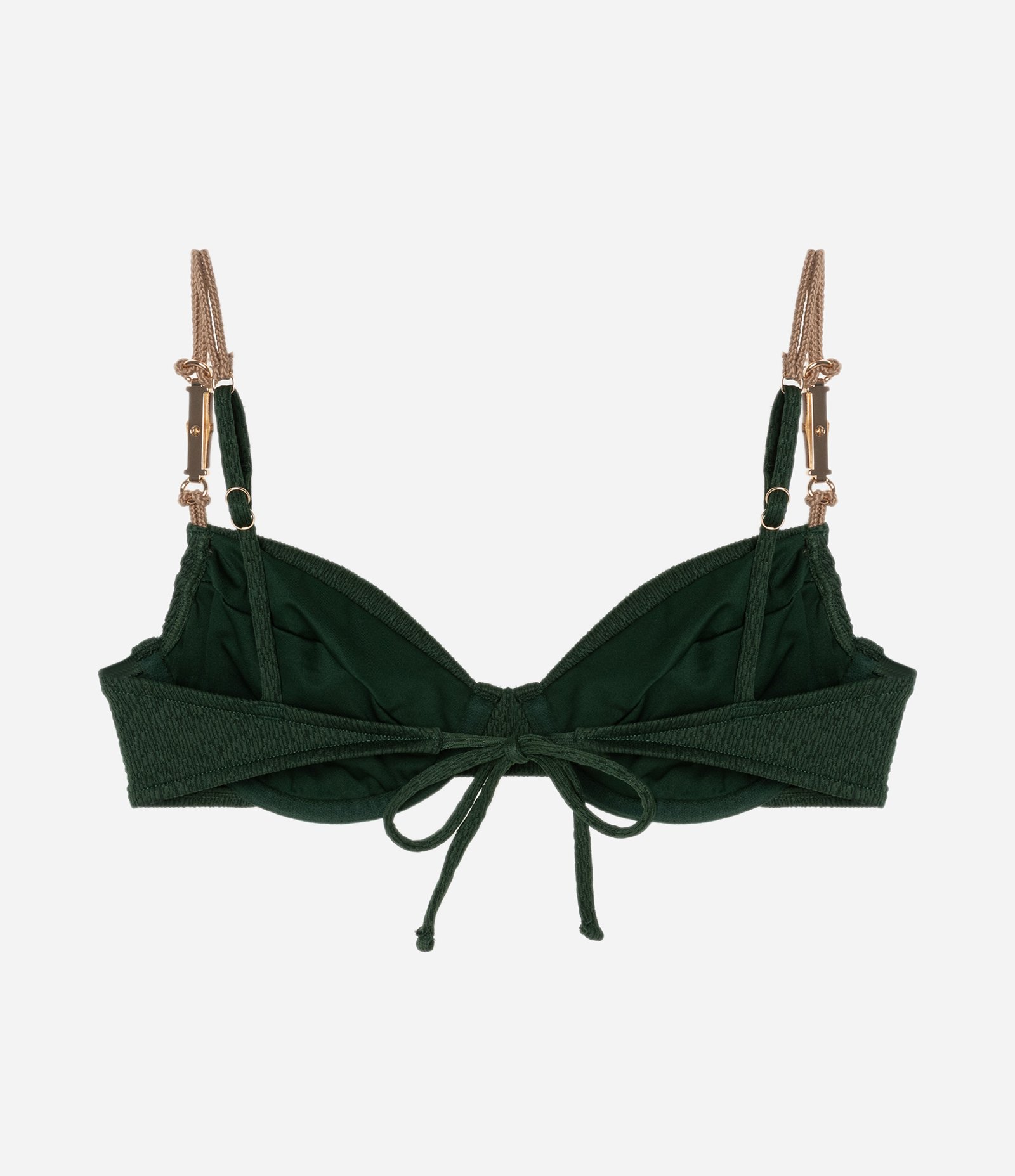 Biquíni Top Meia Taça em Microfibra Texturizada com Aviamento de Bambu Natural Verde 6