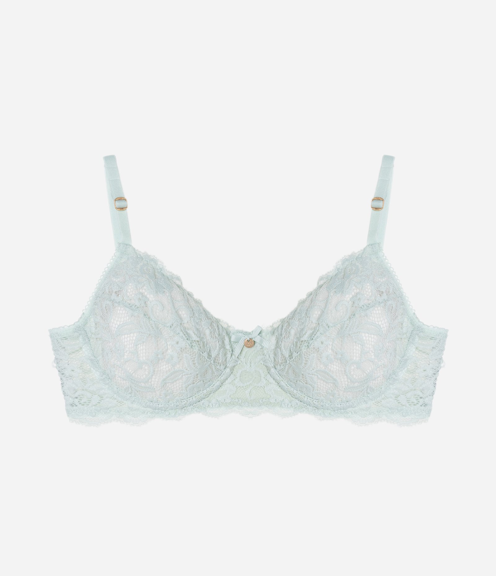 Sutiã Sem Bojo e Com Aro em Renda Floral Verde 5