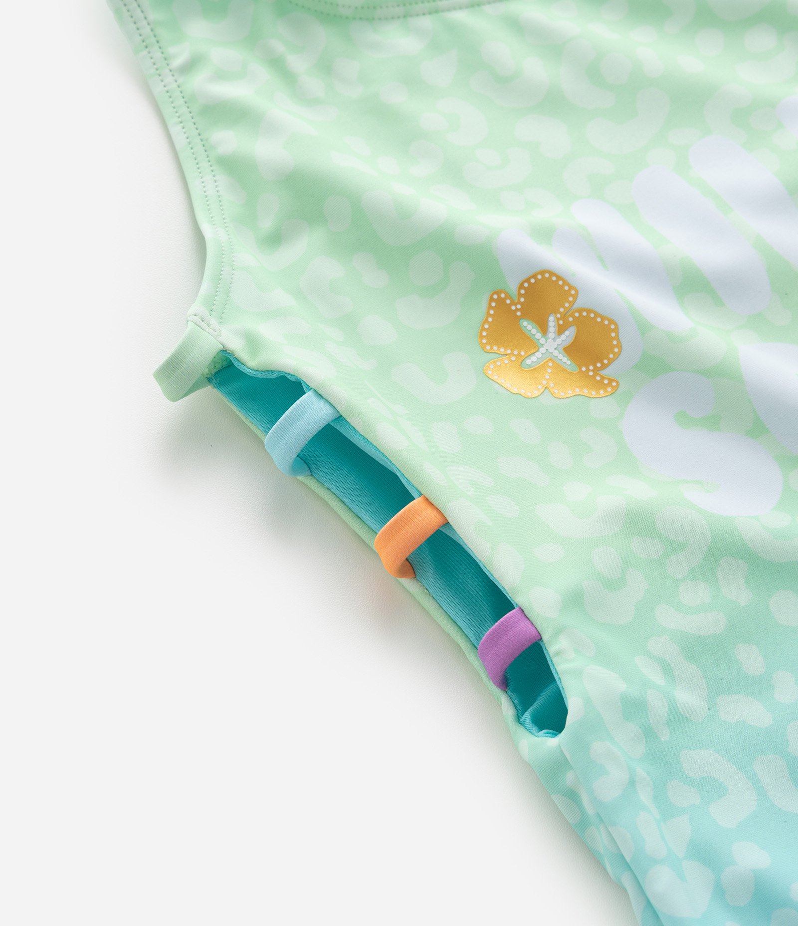 Maiô Infantil com Estampa Degradê Animal Print - Tam 5 a 14 Anos Verde/Azul 4