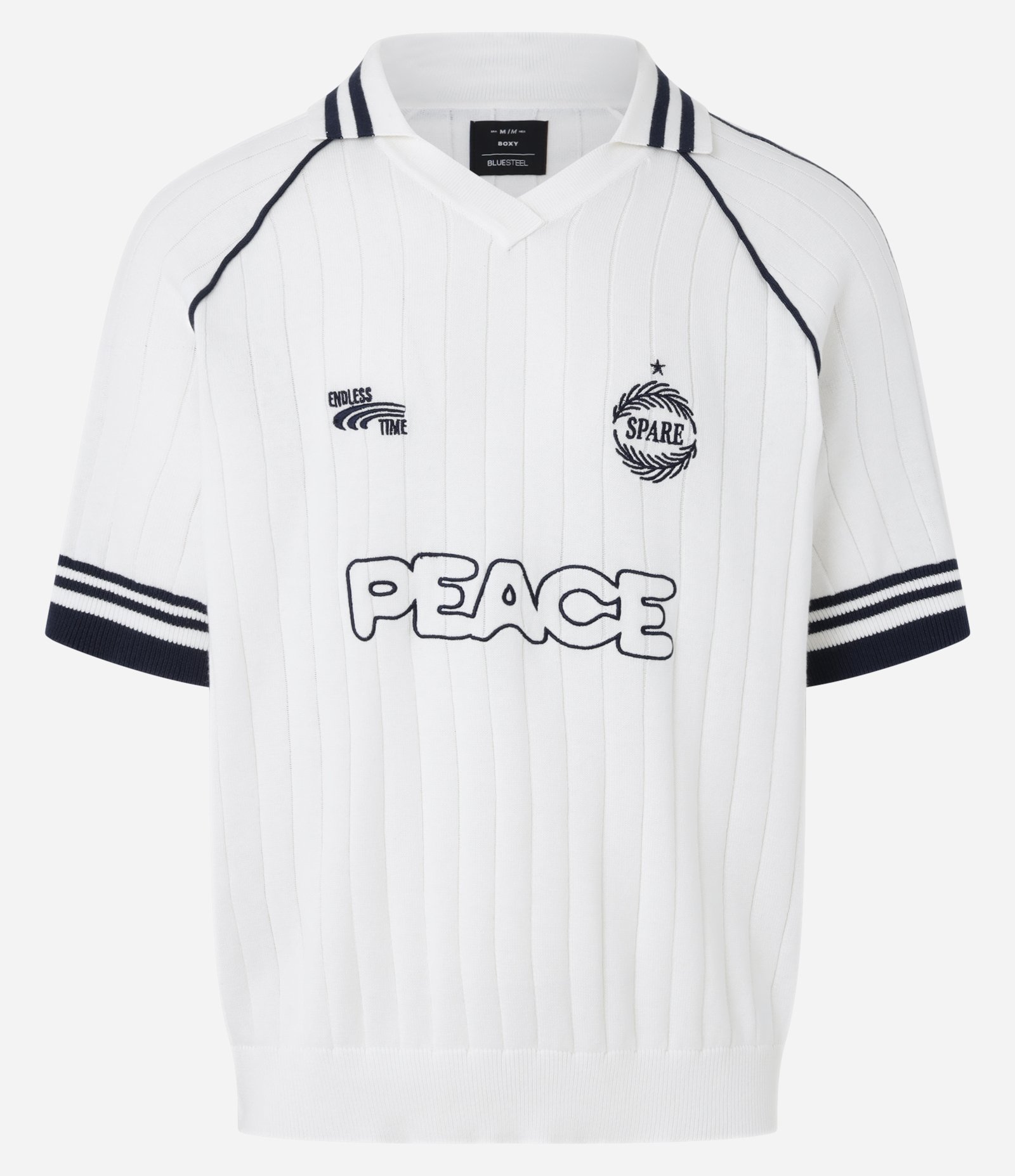 Camisa Polo Boxy em Tricô com Bordado Localizado Off White 7