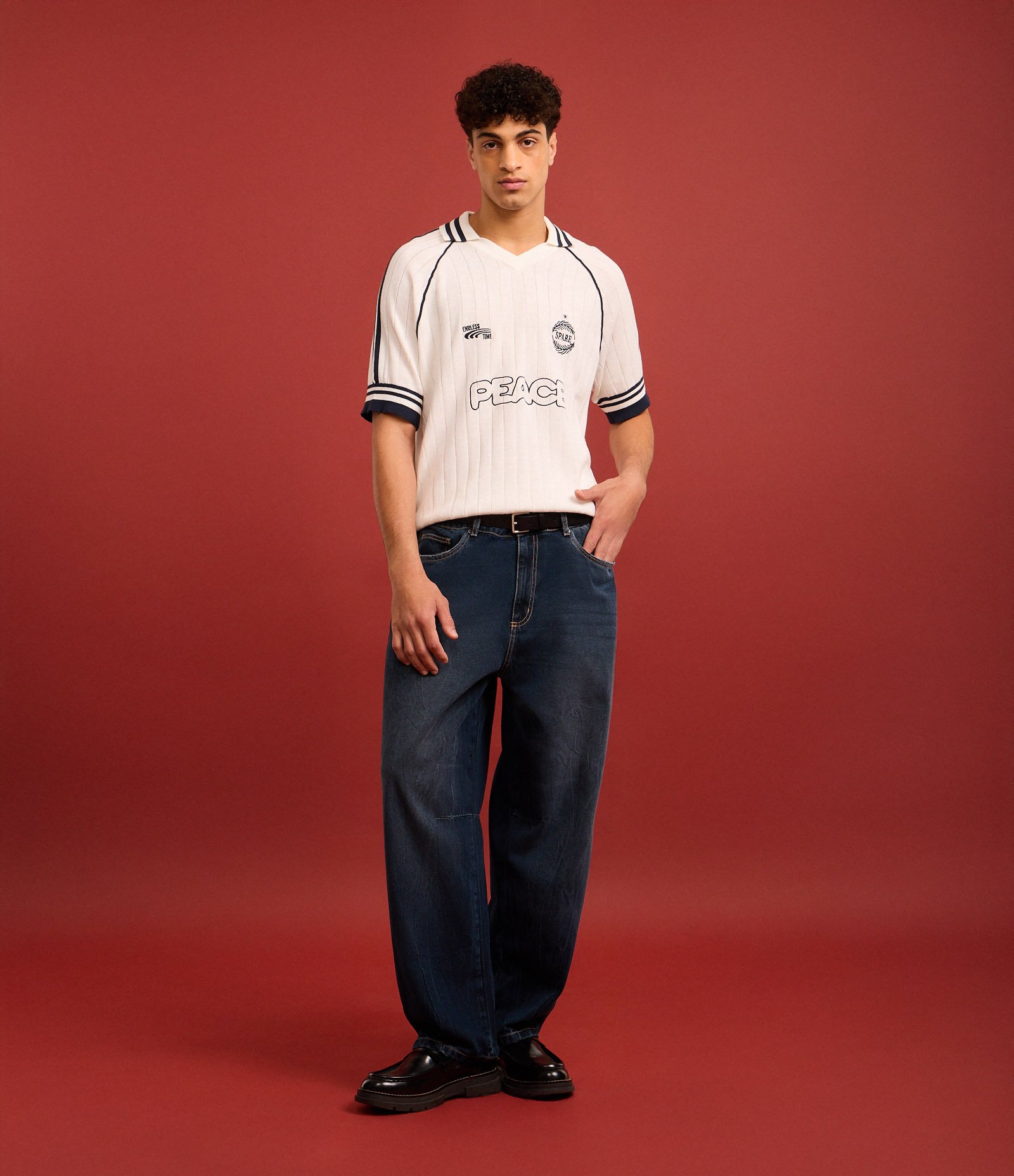 Camisa Polo Boxy em Tricô com Bordado Localizado Off White 2