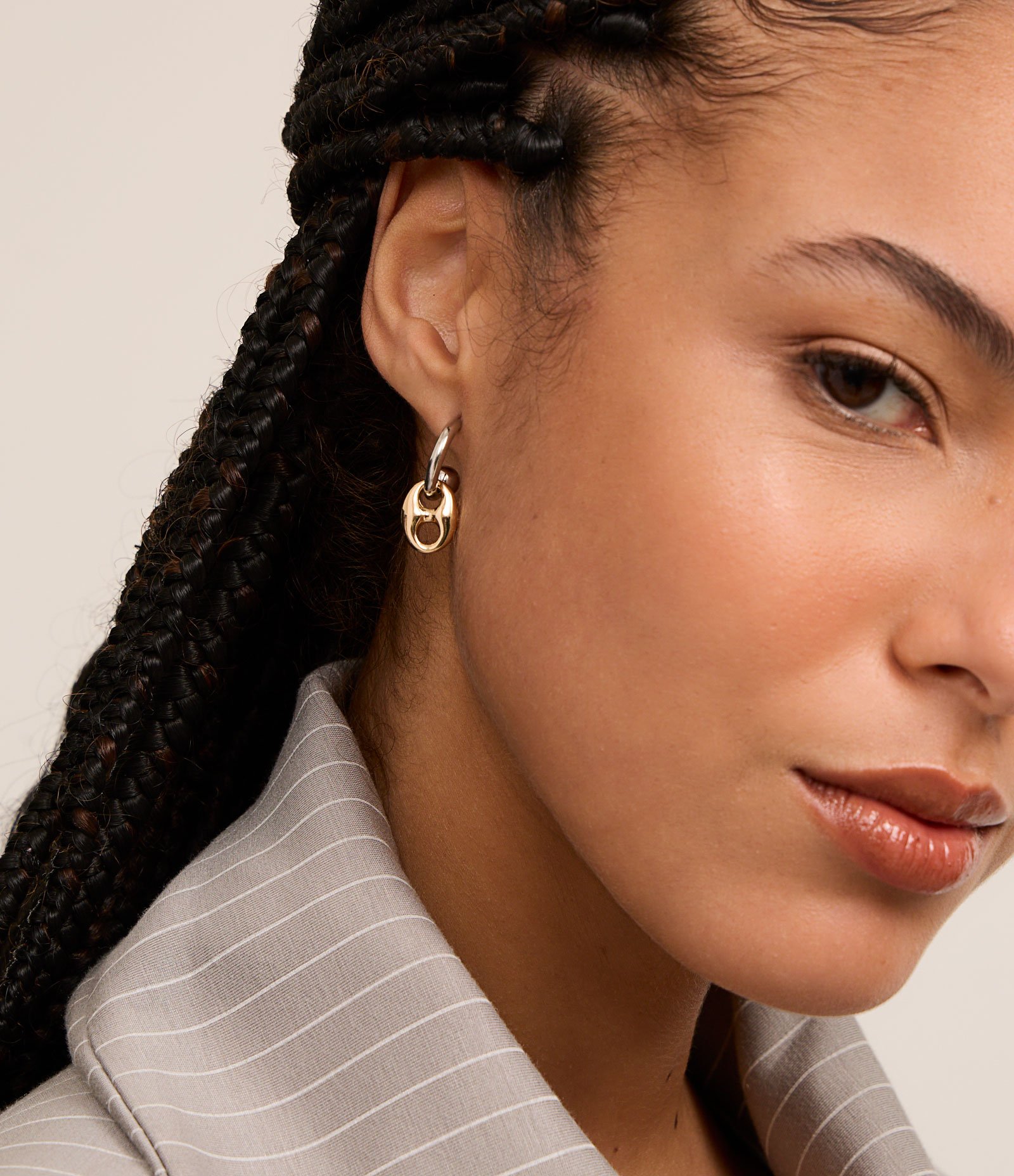 Kit 03 Brincos Argolas com Formas Diversas Dourado/Prata 3