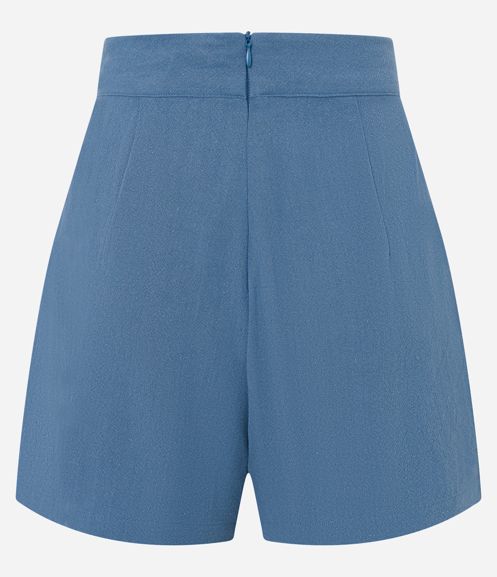 Short Saia em Crepe Com Transpasse Frontal Azul 6