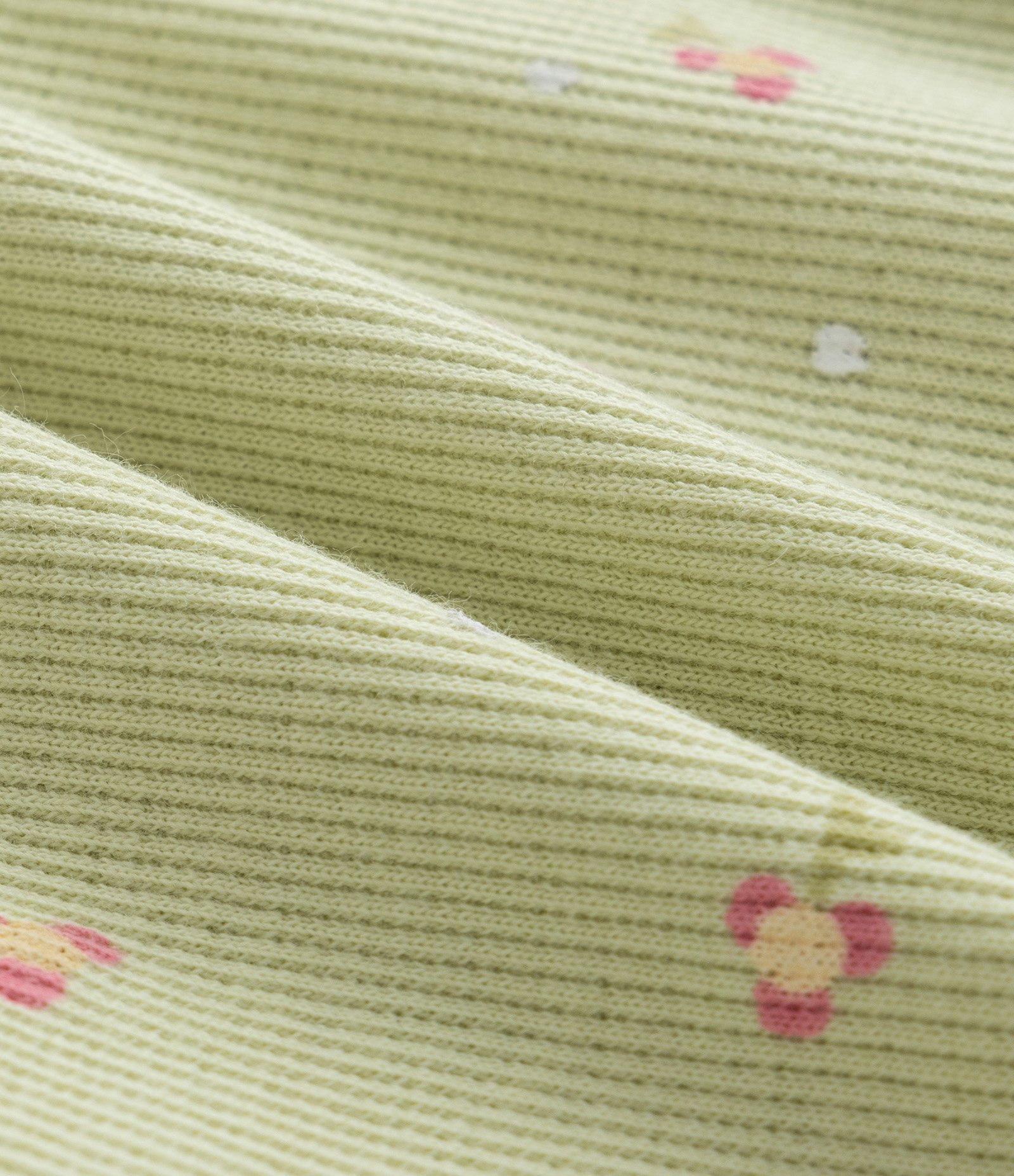 Conjunto Infantil com Estampa Floral Liberty Canelado - Tam 0 a 18 Meses Verde 12