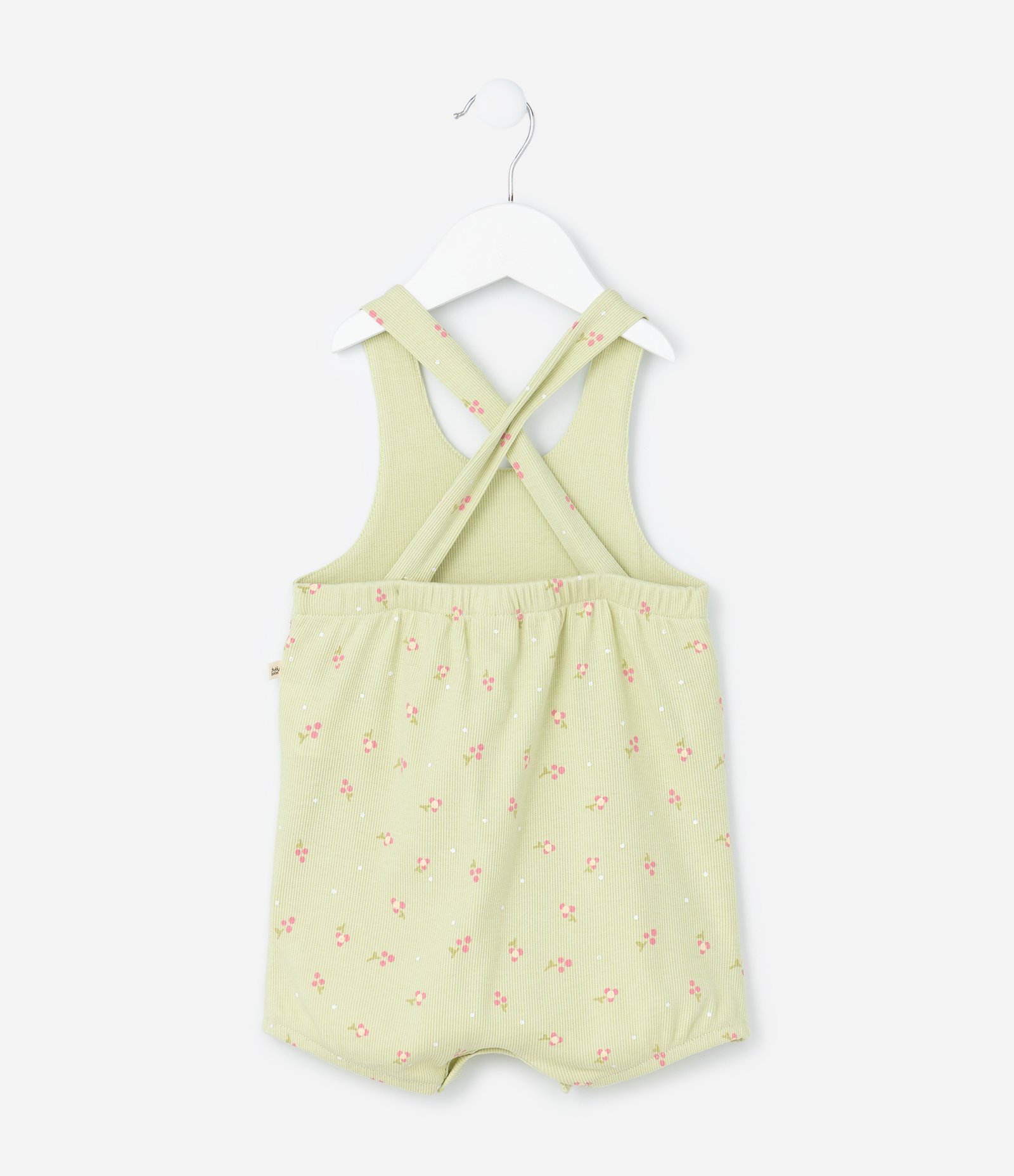 Conjunto Infantil com Estampa Floral Liberty Canelado - Tam 0 a 18 Meses Verde 7