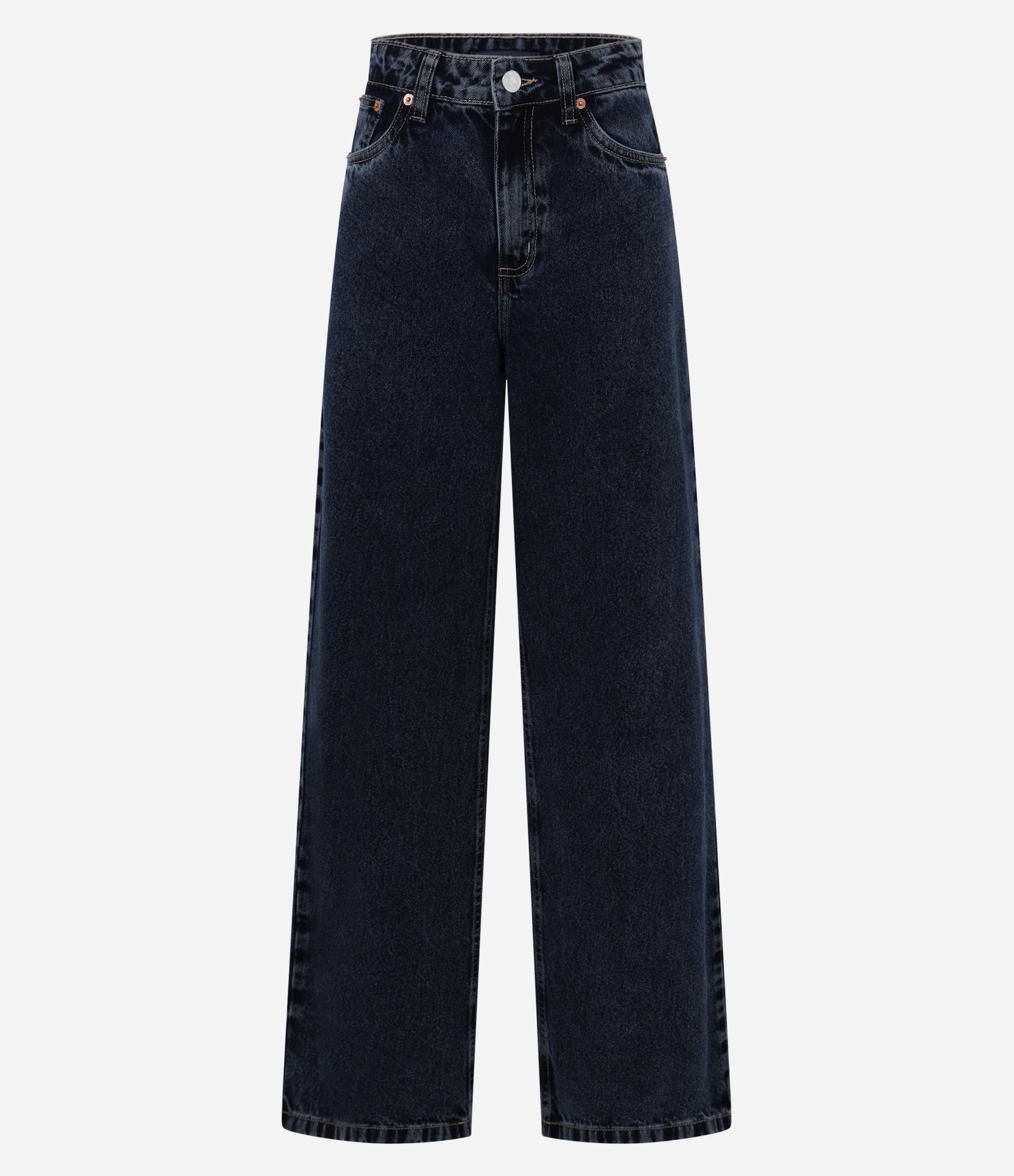 Calça Wide Leg em Jeans com Cintura Alta Azul 7